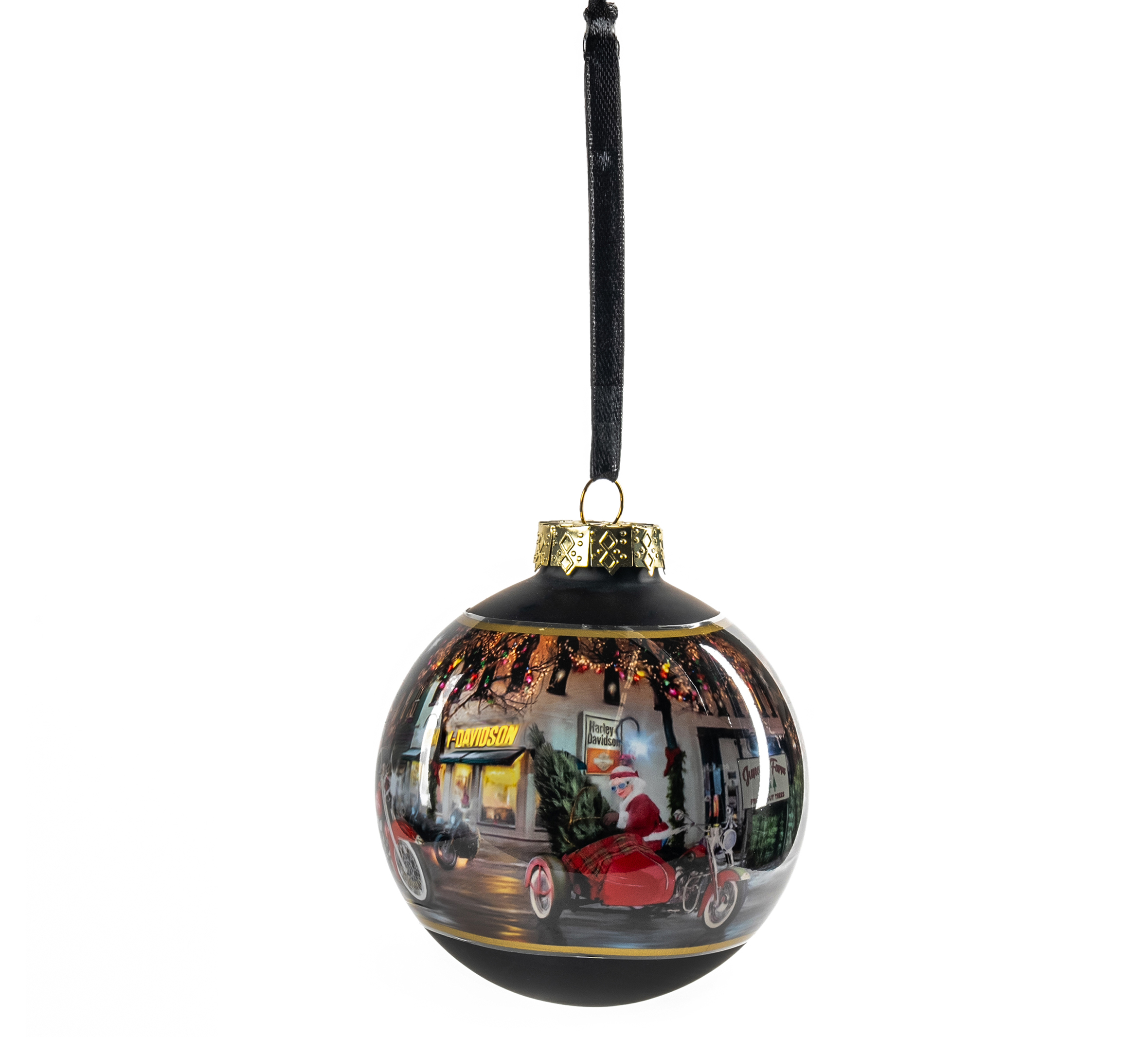 2025 Biker Santa Ball Ornament