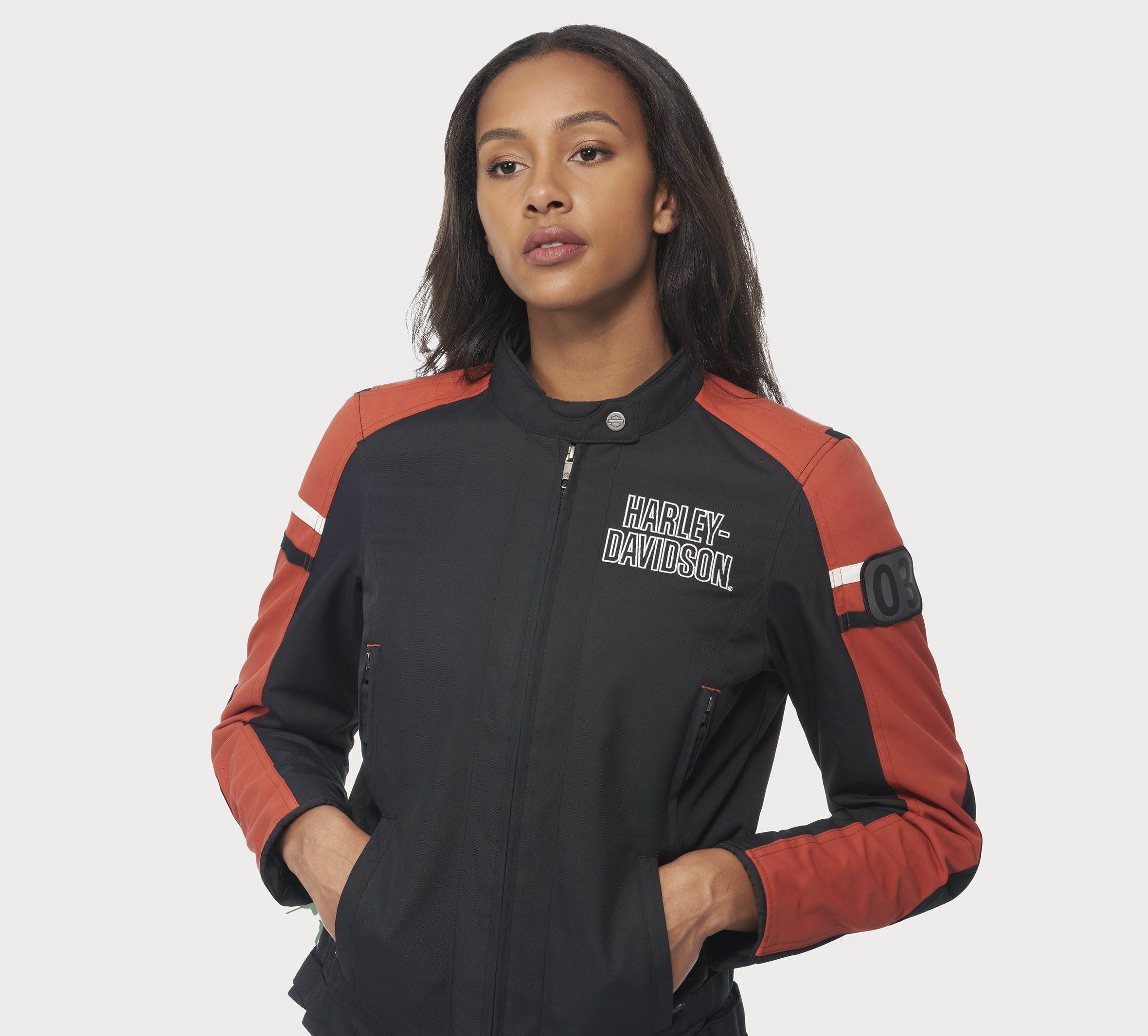 【HARLEY-DAVIDSON】プロテクター付 レーシングジャケットA2804 Harley-Davidson® Men's Victory Sweep Leather Riding Jacket – House