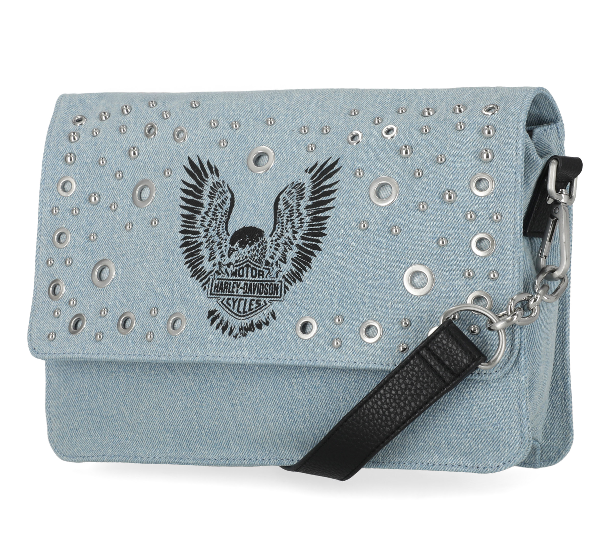 Faded Denim Flap Pocket Bag