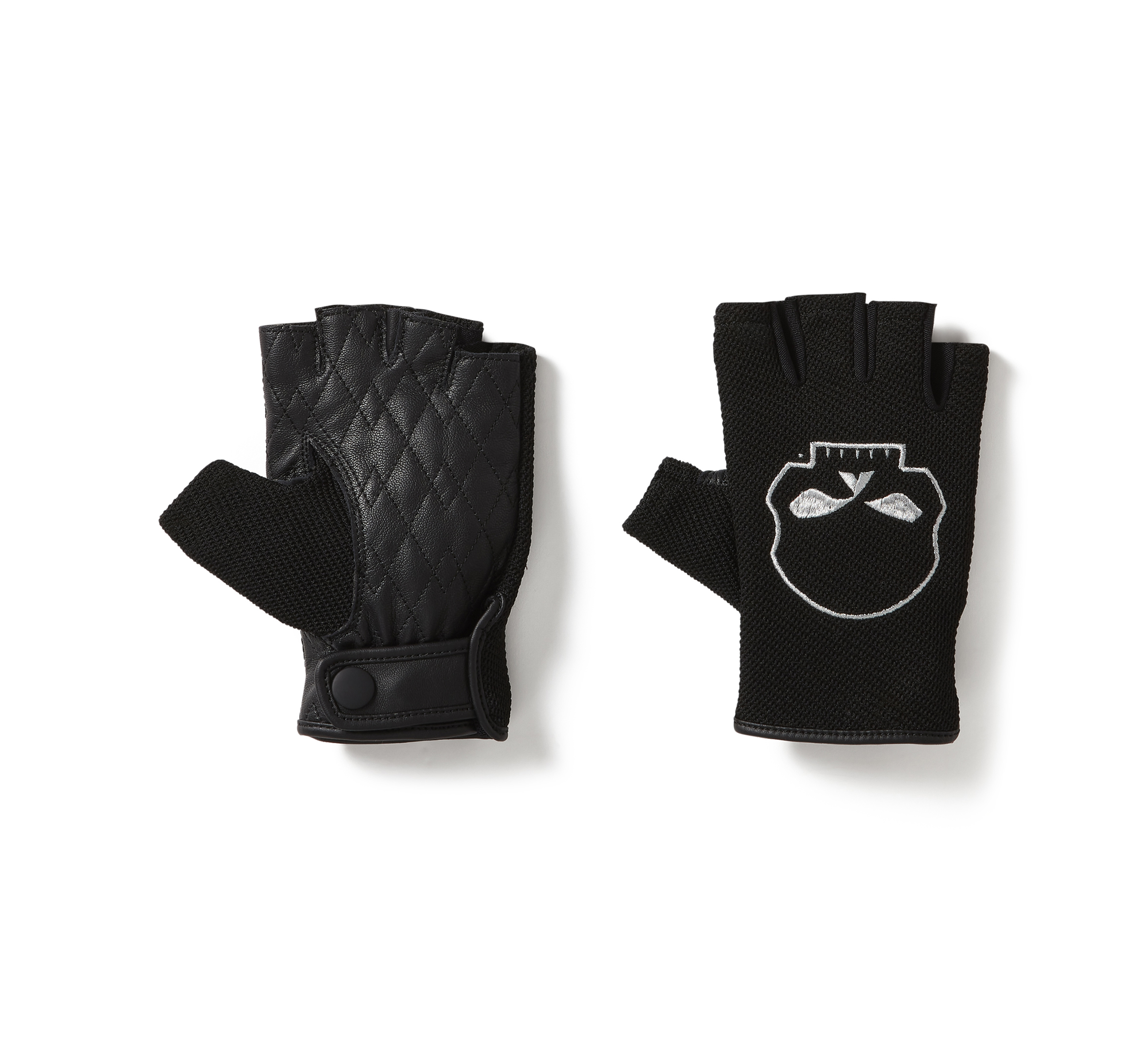 Women's Willie G Skull Graphic Mesh Fingerless Riding Gloves