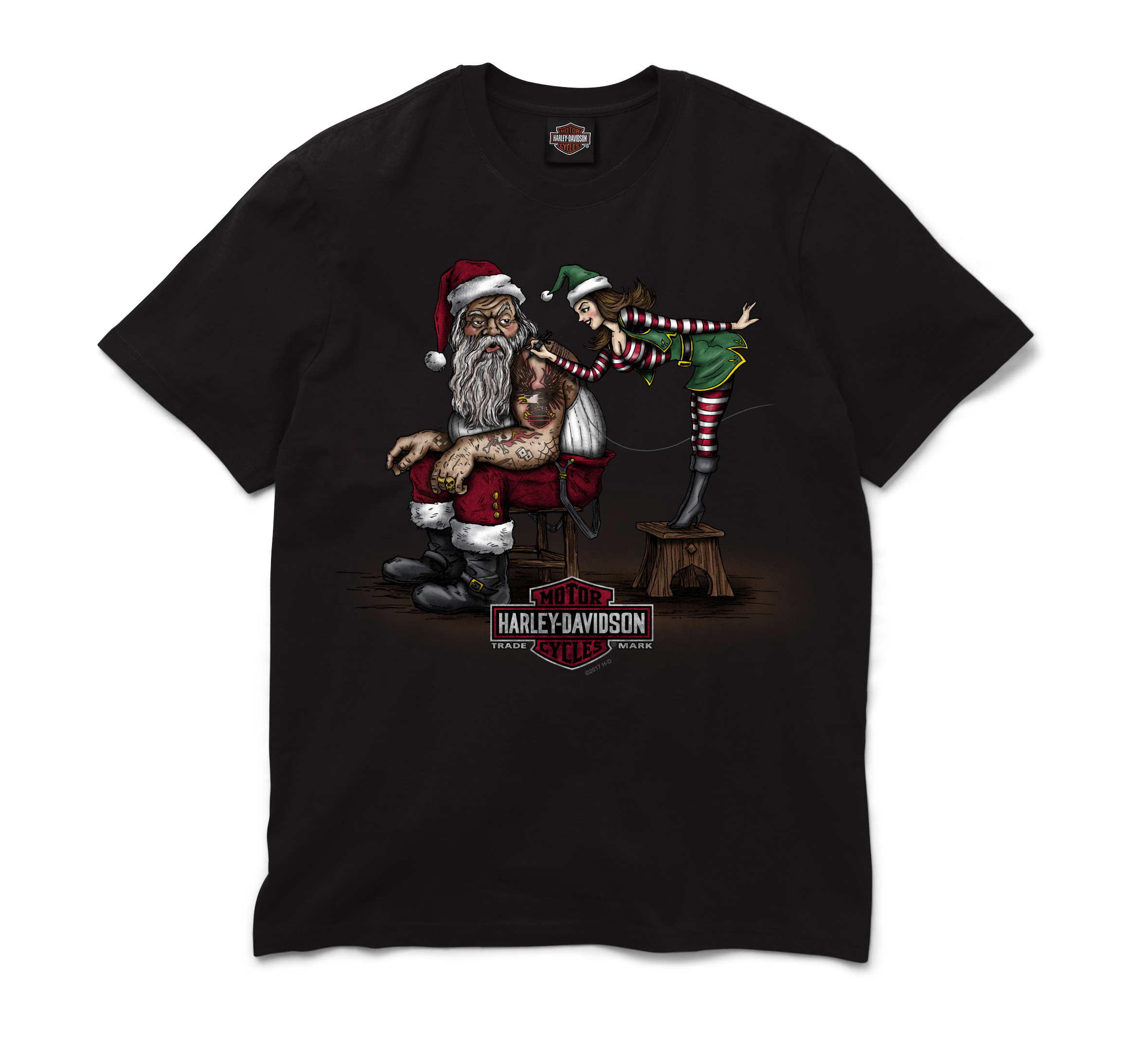 Santa Getting Inked Short Sleeve Tee