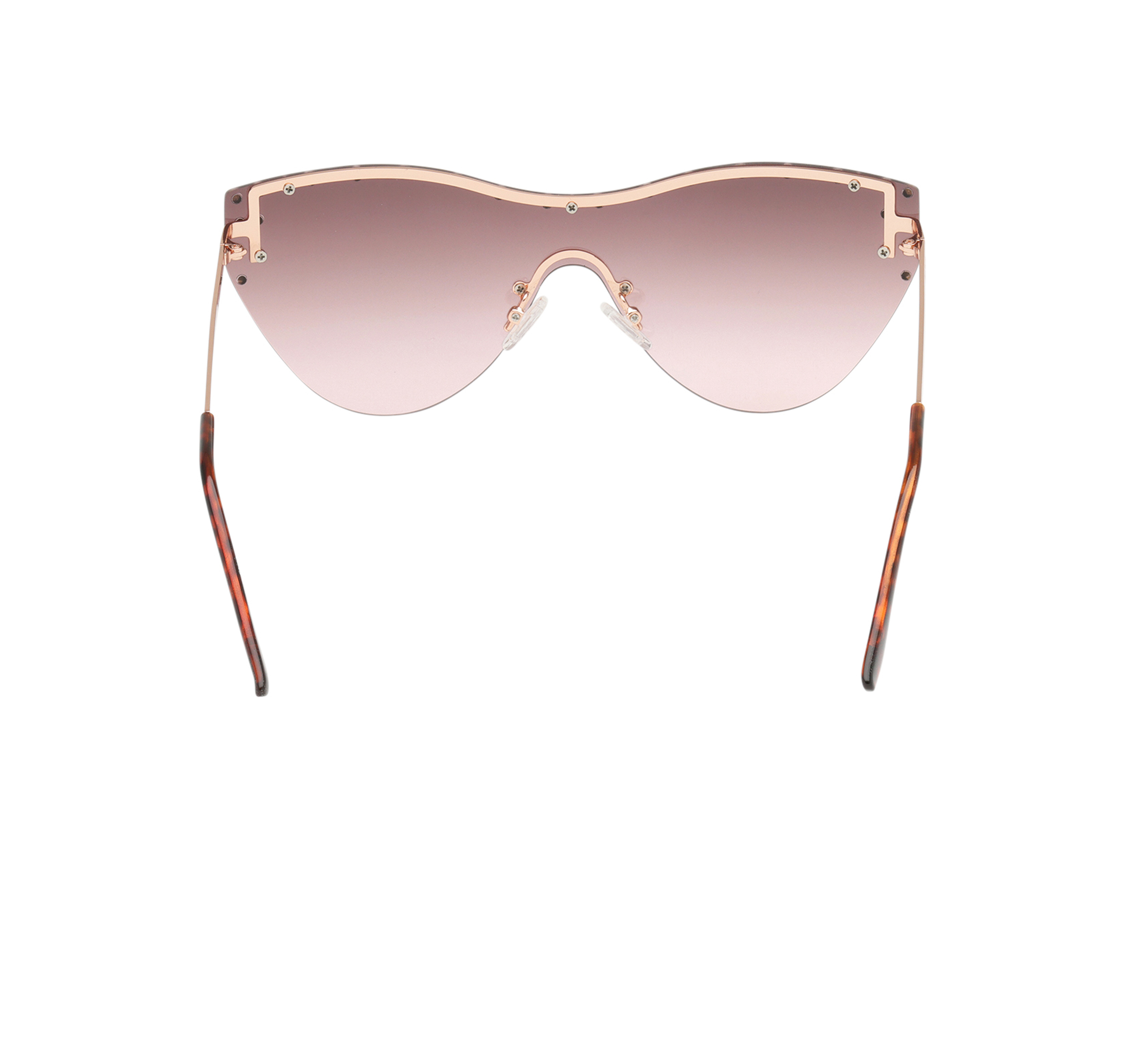 Cat-eye Lifestyle Rimless  Shield Sunglasses