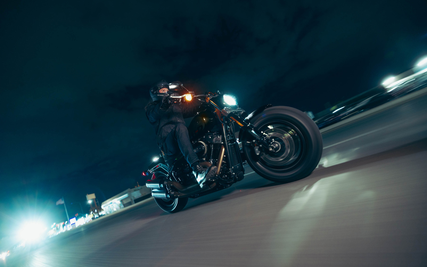 Fat bob motorcycle image