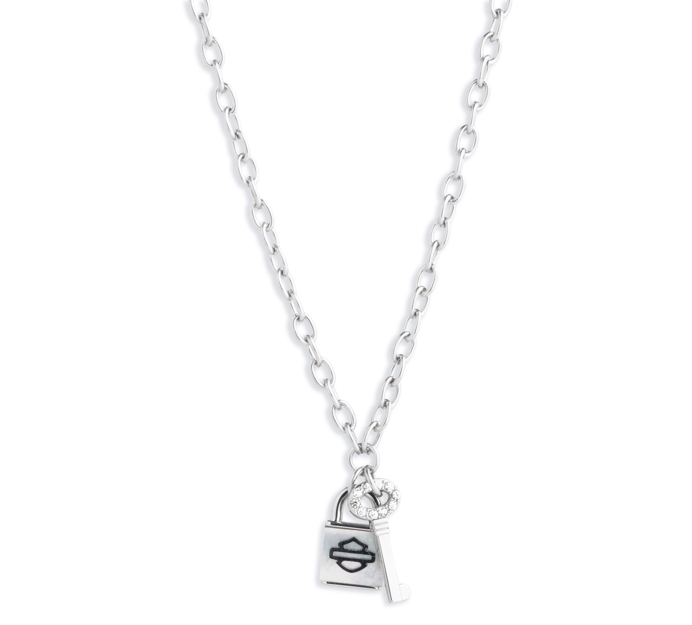 Women's 24" Necklace with Lock & Key Charms