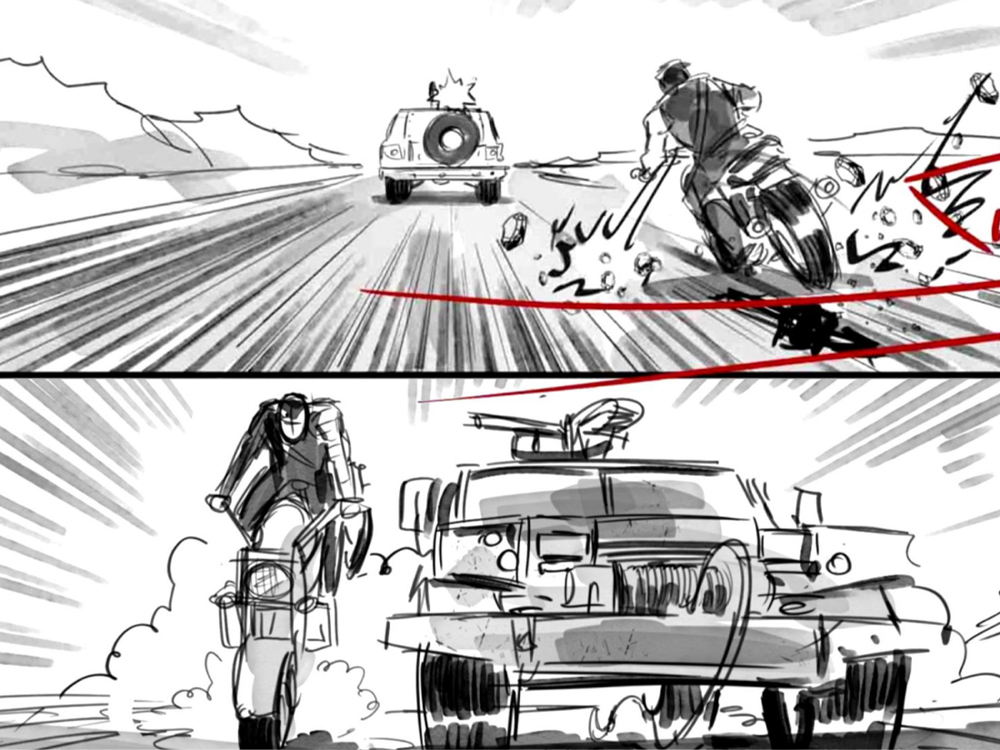 Sketch of scene from Thunderbolts