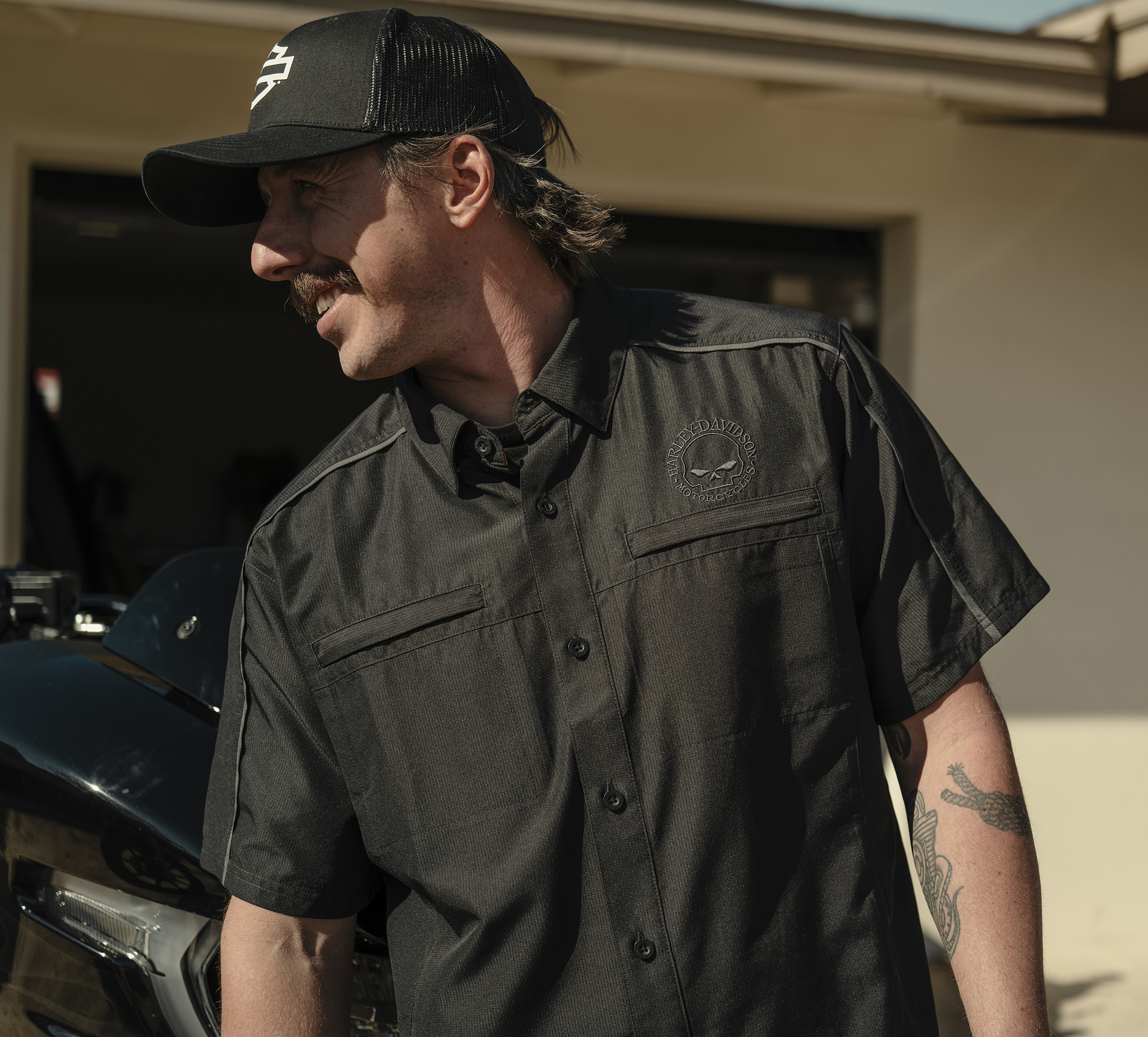 H-D TECH Willie G  Skull Vented  Shirt voor mannen