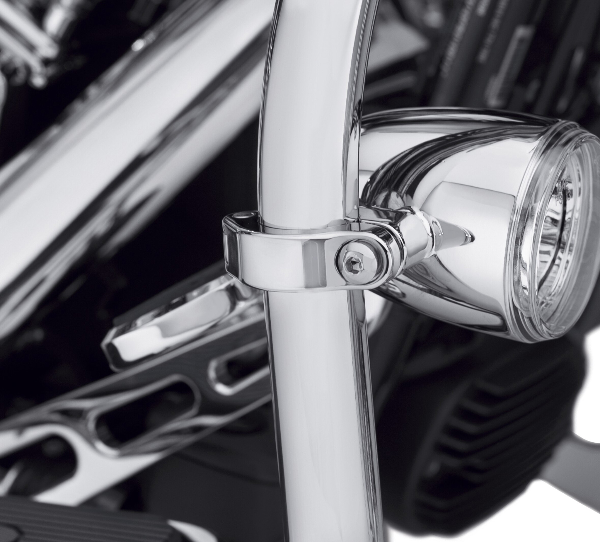 LED Fog Lamp Engine Guard Clamp Kit - Chrome