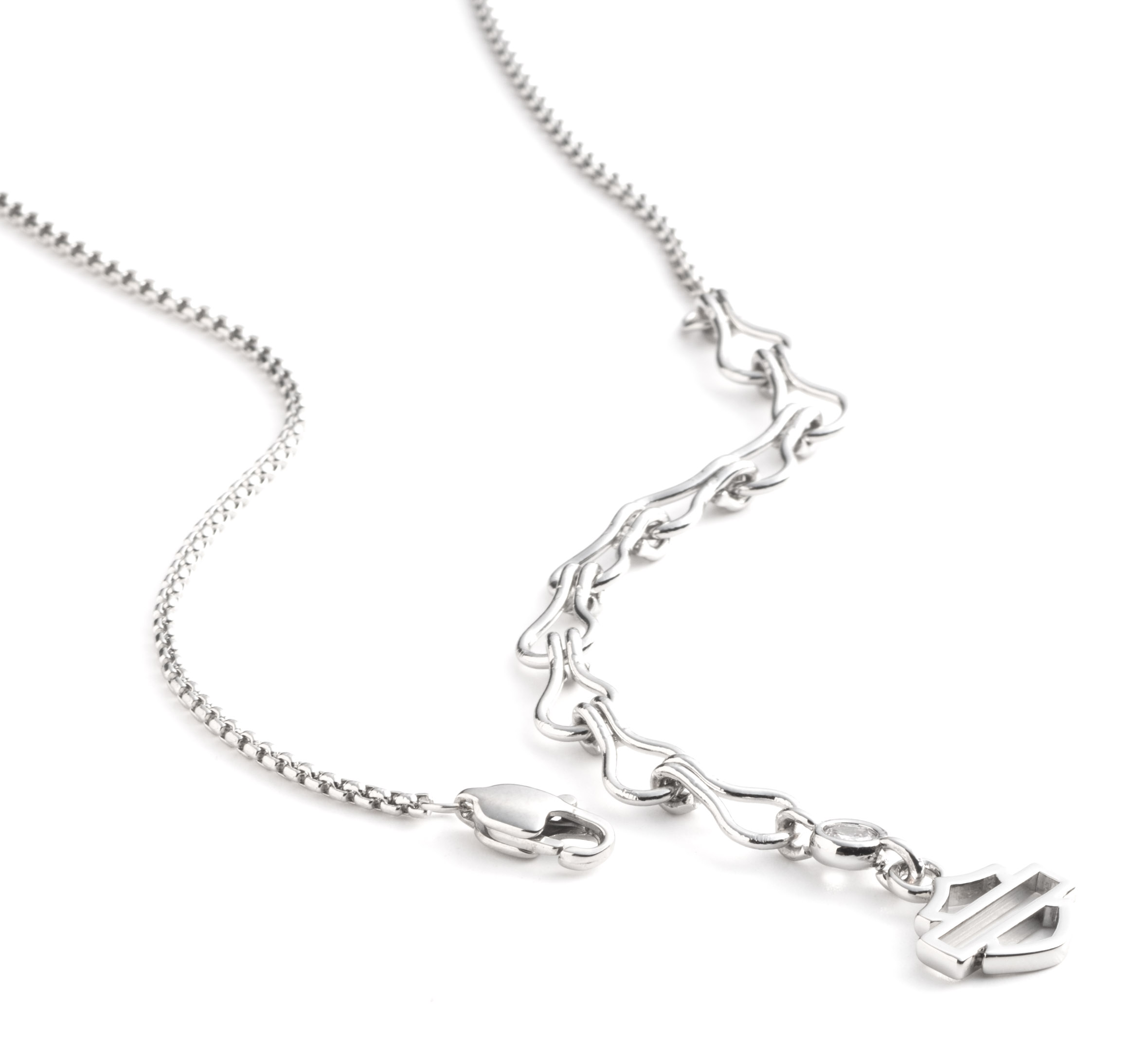 Women's 28" H-D Half Pavé Heart Necklace