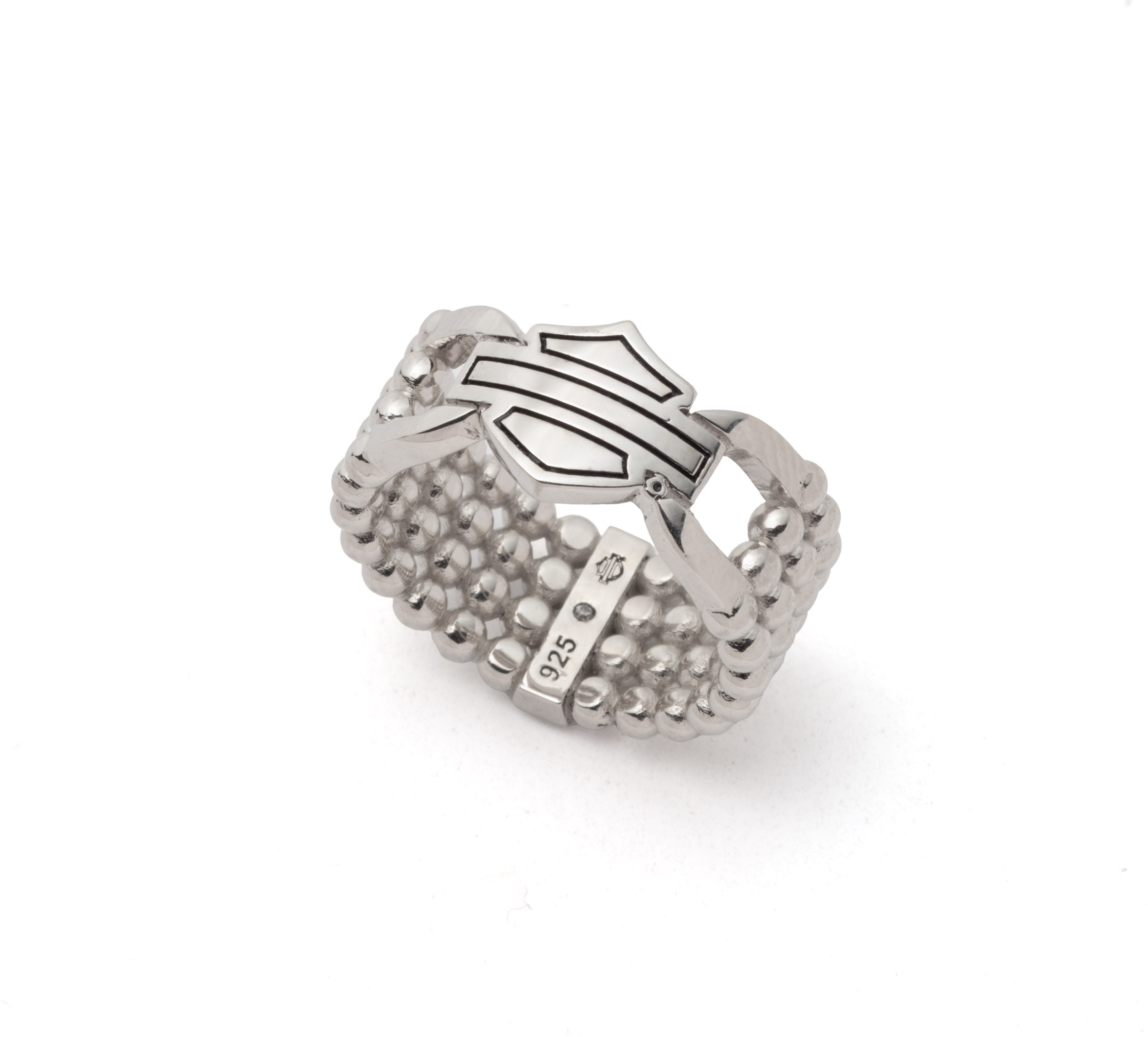 Women's Open Bar & Shield Sterling Silver Logo Ring | Harley