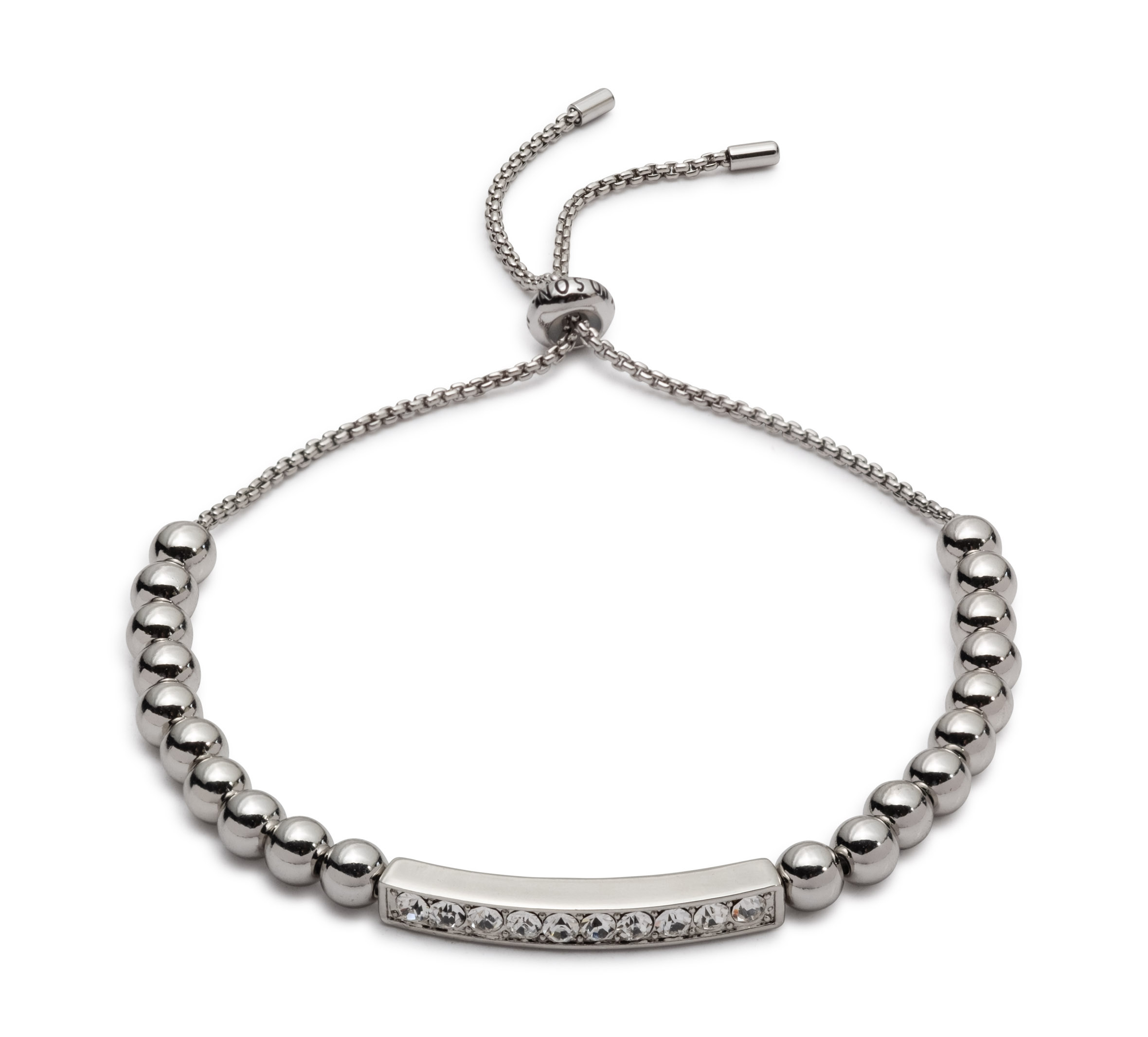 Women's Set of Two Pearl and Metal Beaded Slider Bracelets