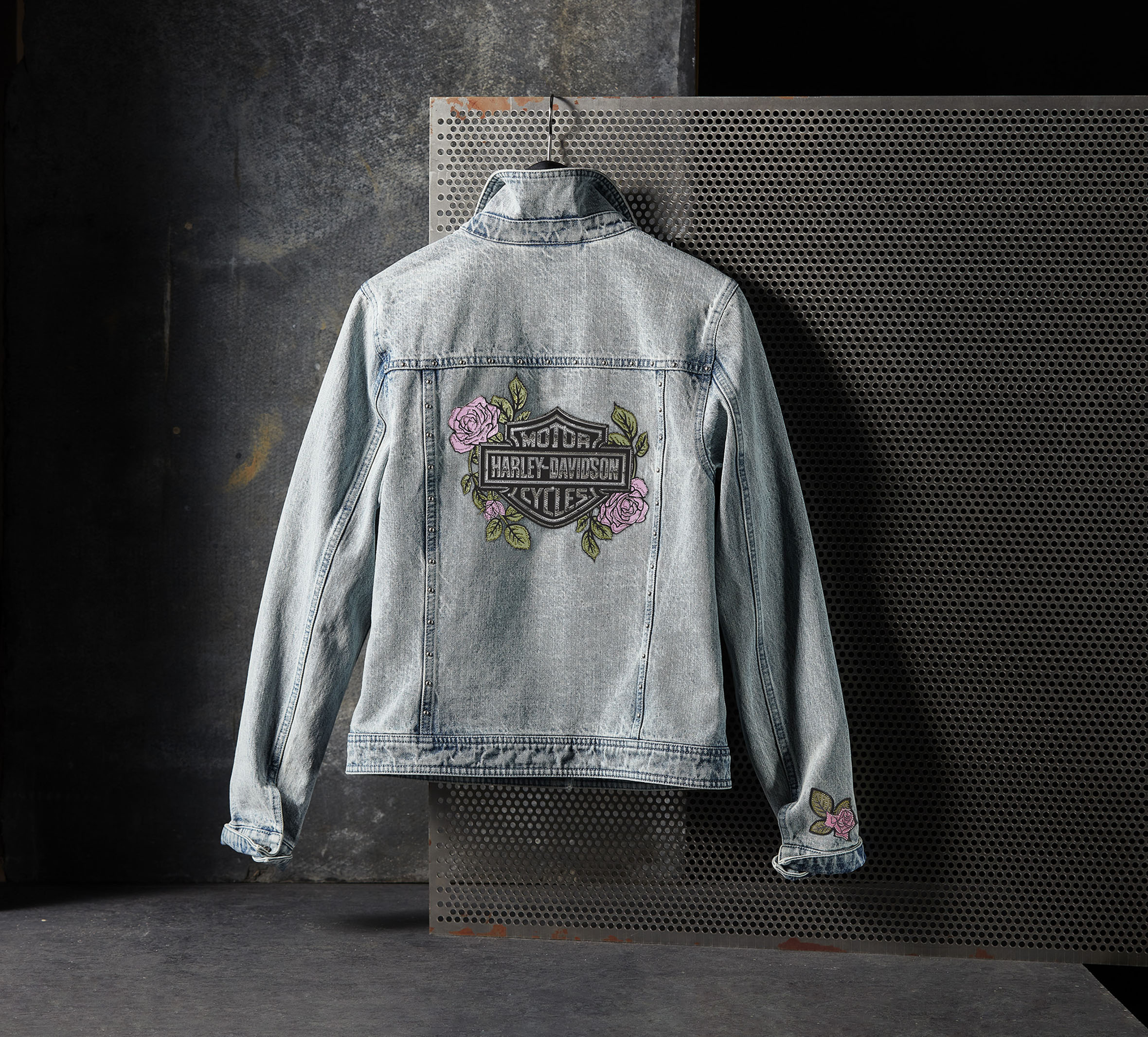 Women's Rose & Thorn Bling Denim Jacket