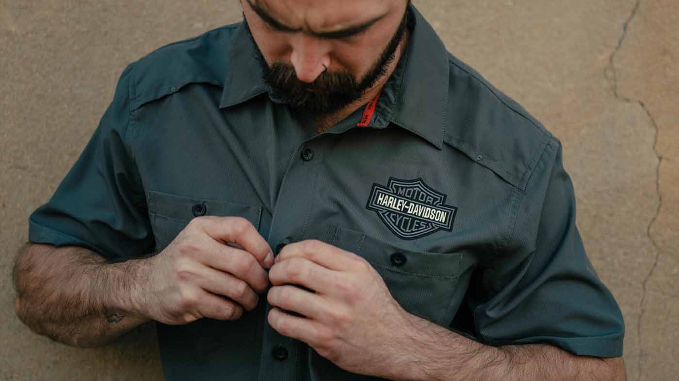 man wearing button down shirt