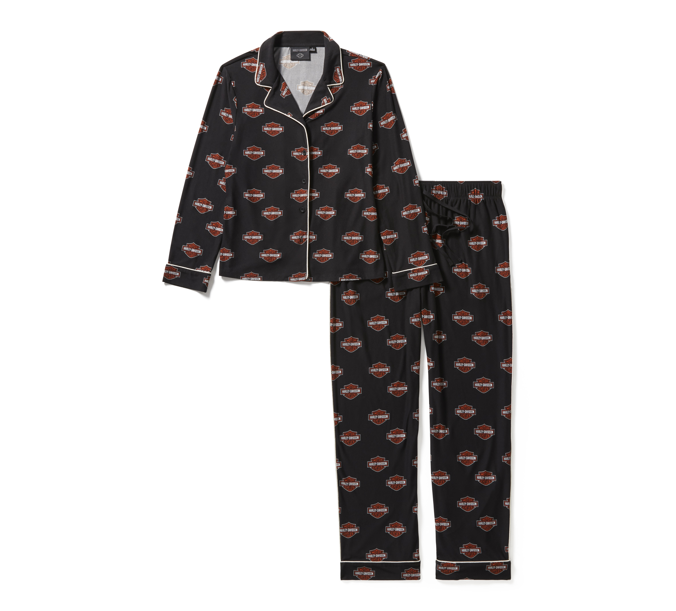 Women's Bar & Shield Button Front Pajama Set