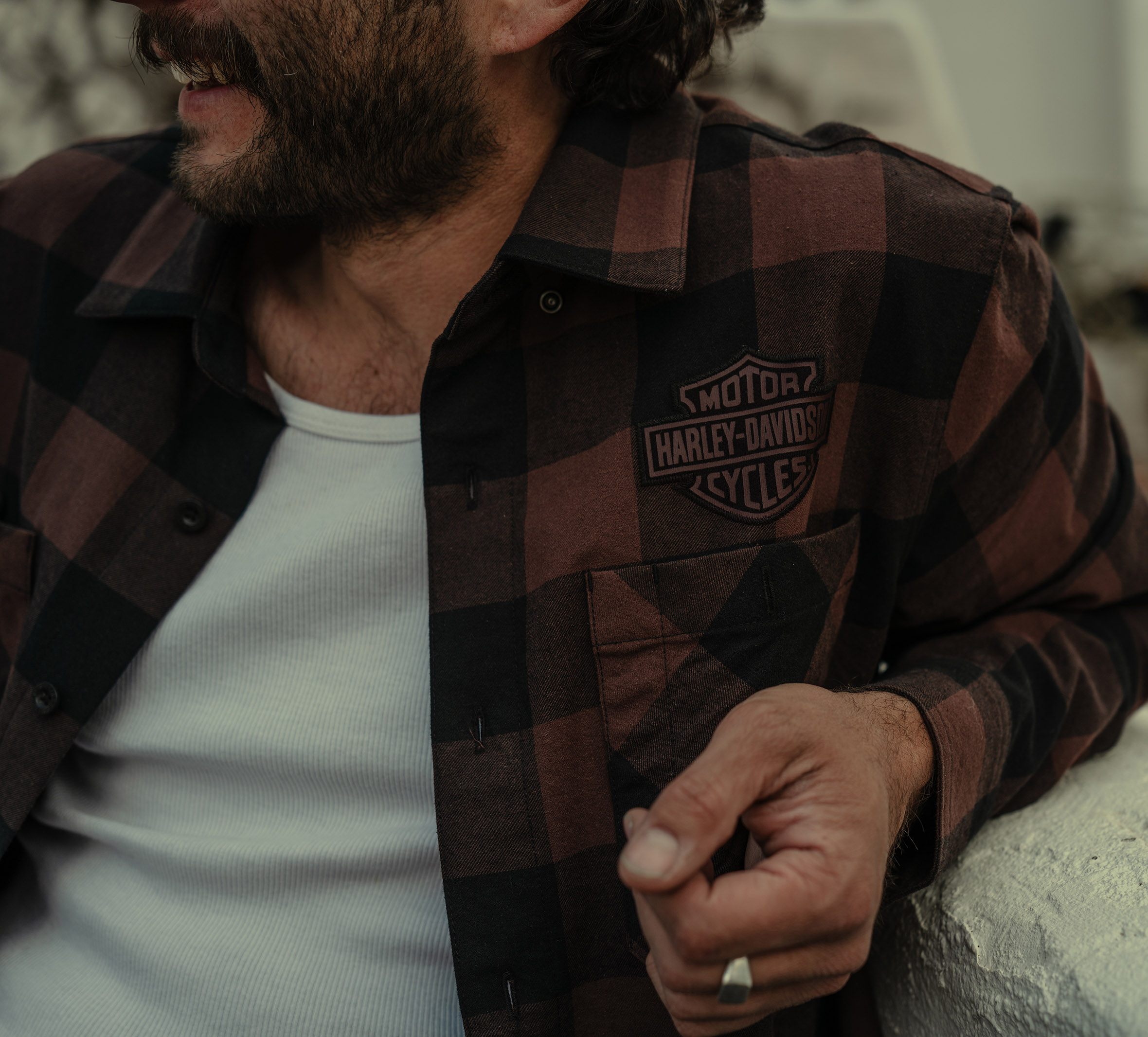 Men's Bar & Shield Buffalo Check Flannel