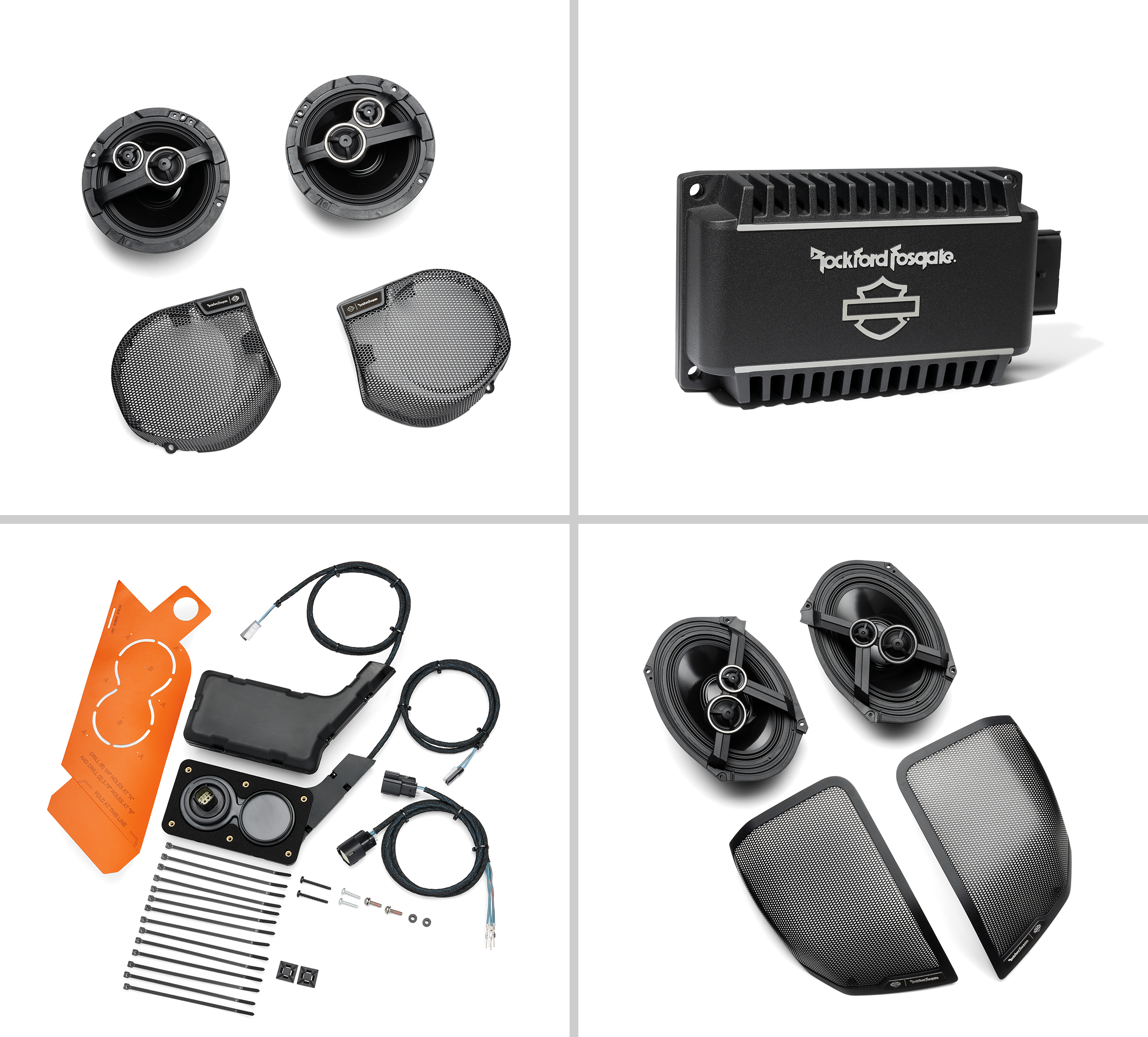 Harley Davidson Audio powered by Rockford Fosgate Stage II 4-Speaker Kit Package