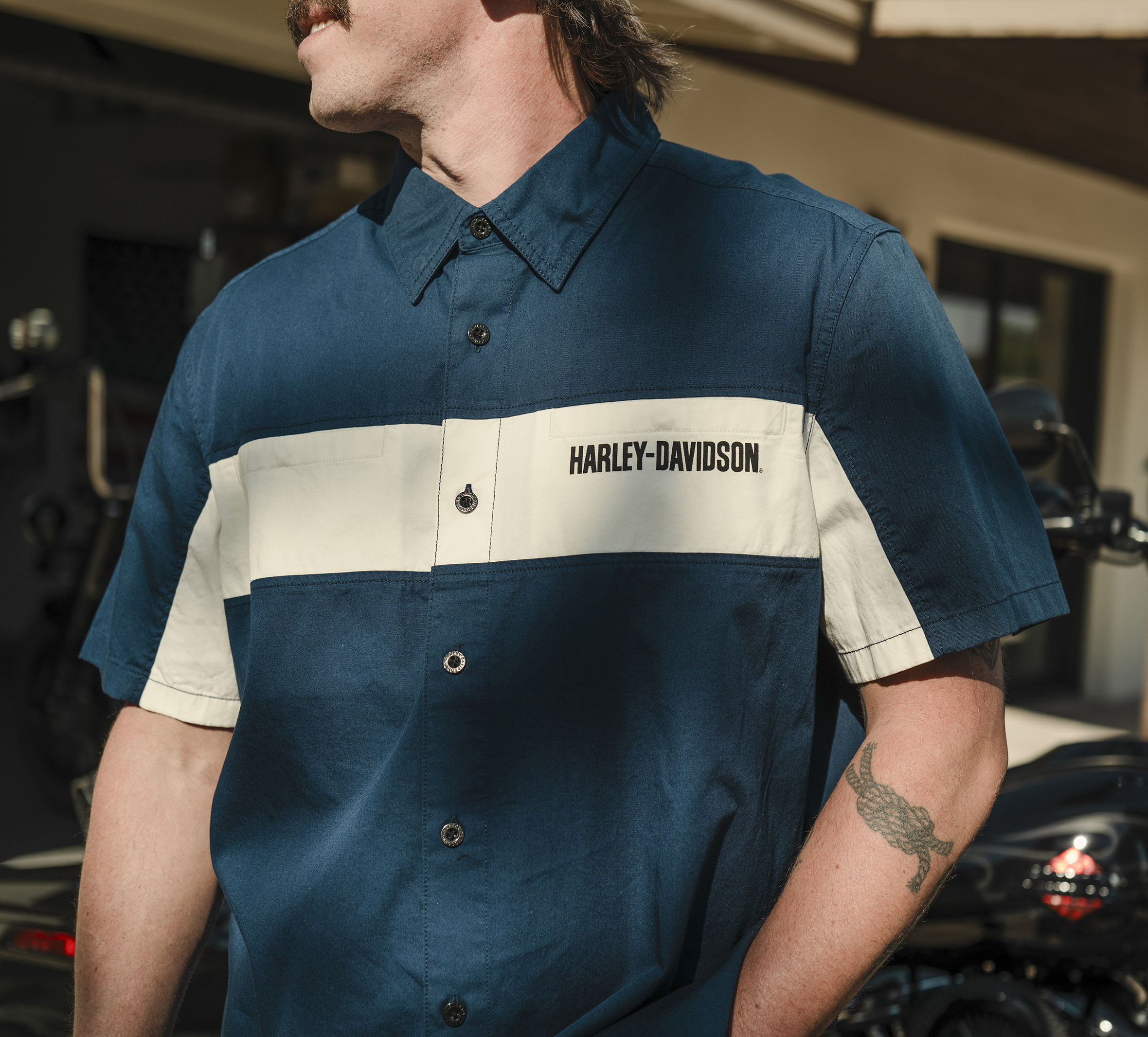 Men's H-D Essential Color Blocked Mechanics Shirt | Harley-Davidson CA