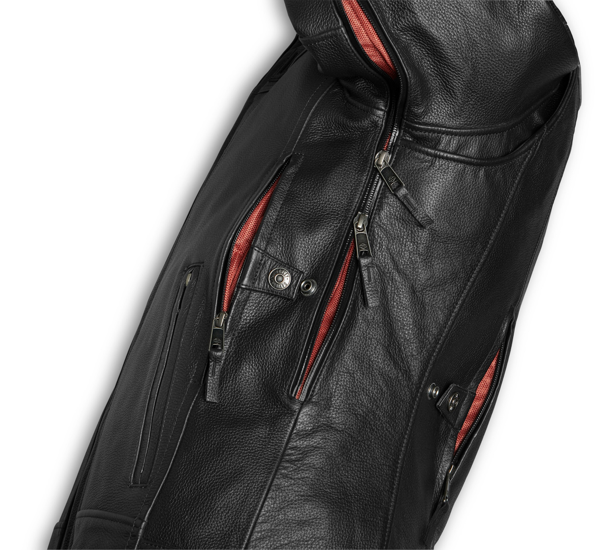 Men's Vanocker Waterproof H-D Triple Vent System Leather Jacket