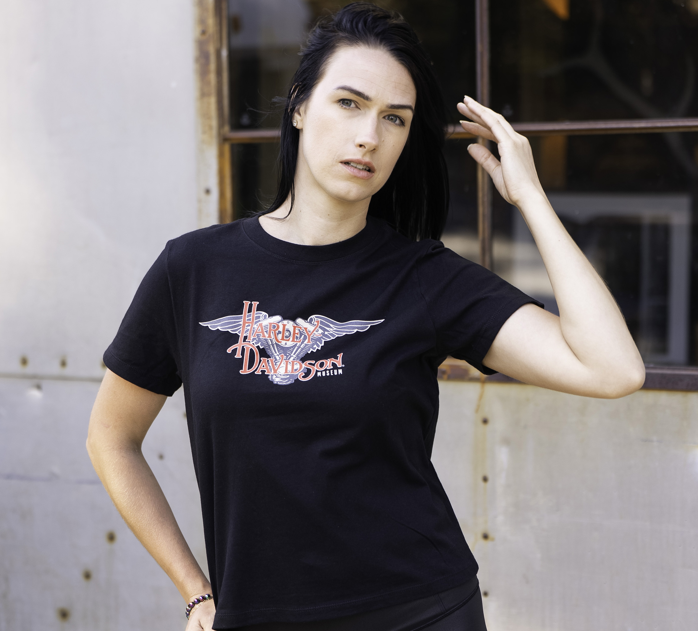 USA製 Harley-Davidson MUSEUMラグランカットソー Y2K Winged Engine Midi Tee | Harley-Davidson USA