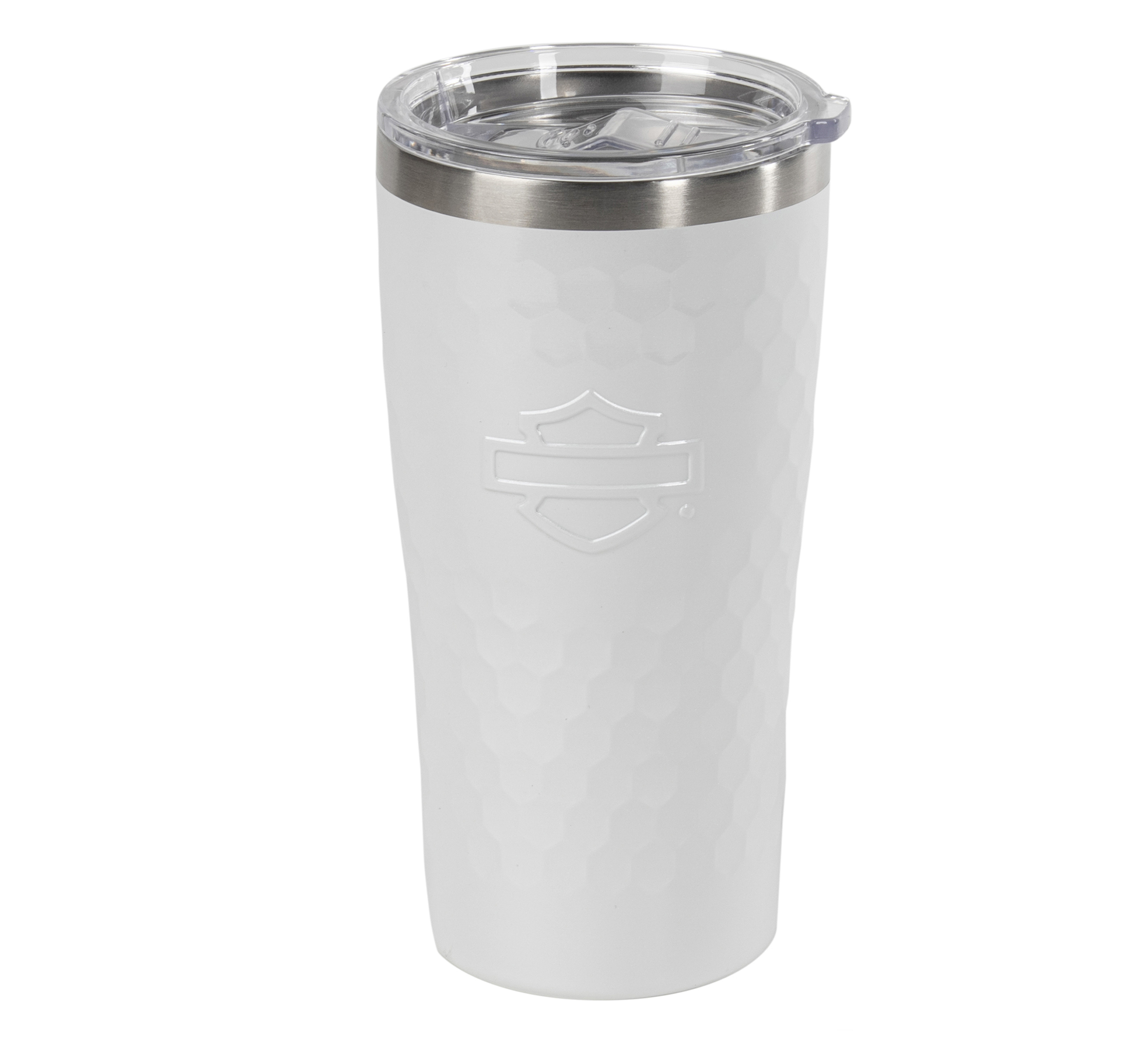 Embossed Open Bar & Shield Travel Mug