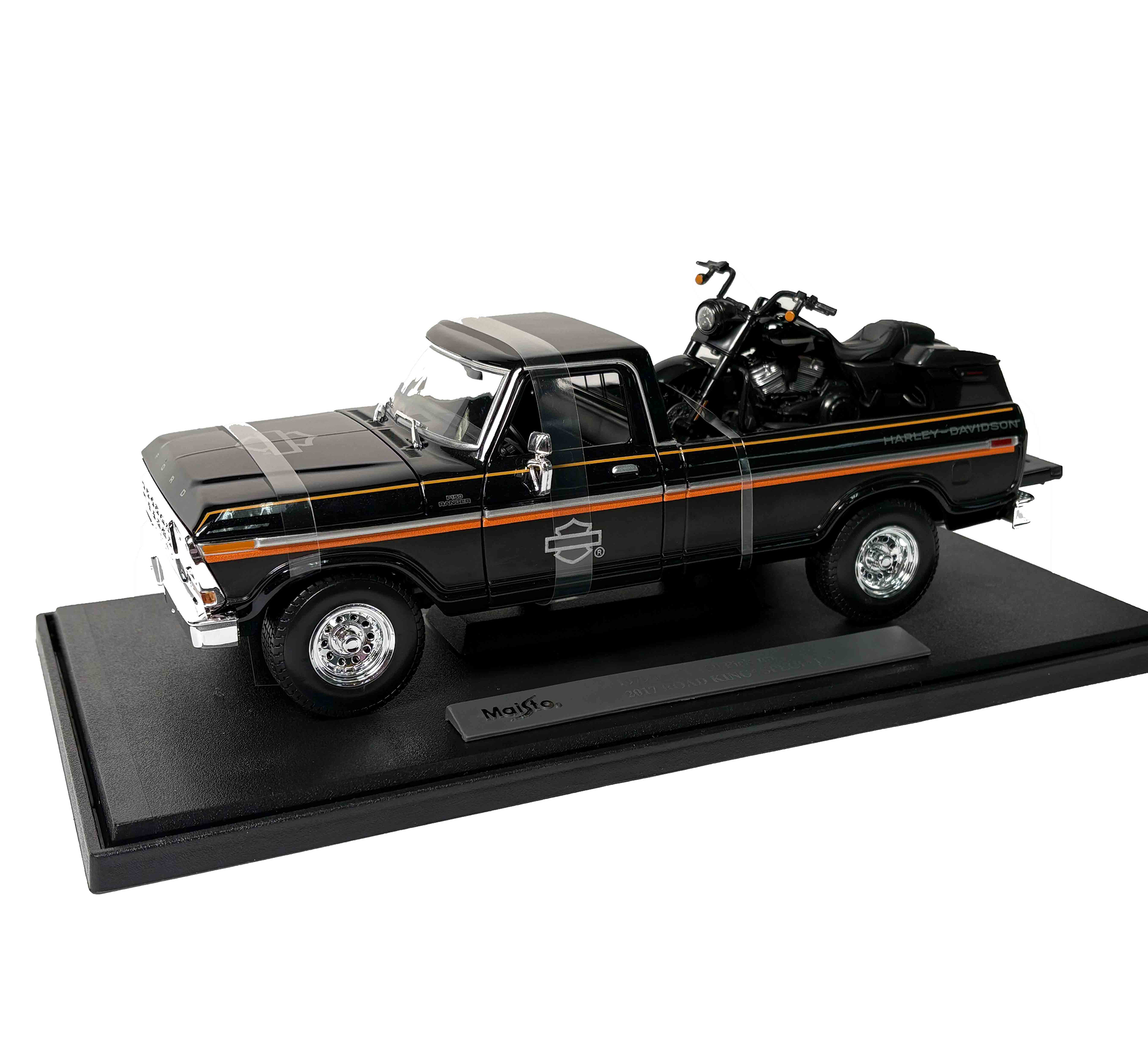 H-D 1:18 Scale Diecast Custom 1979 Ford F-150 Pickup with 2017 Road King Special Set