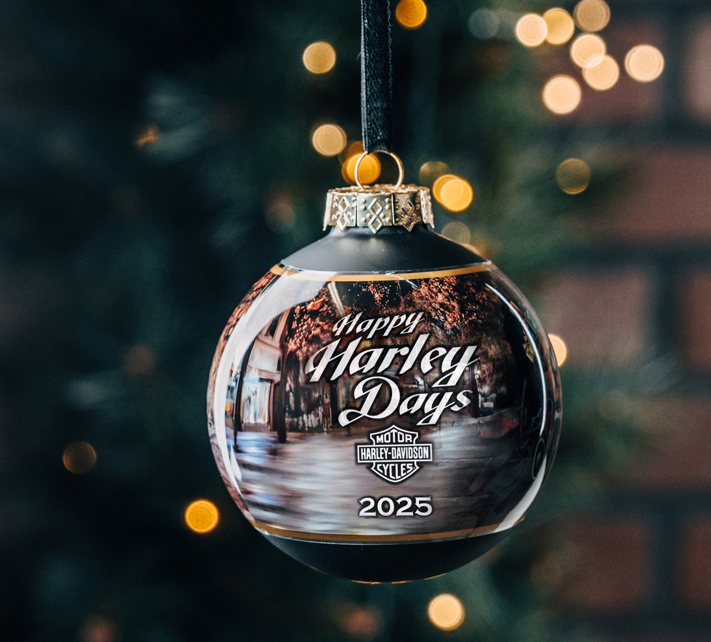 2025 Biker Santa Ball Ornament