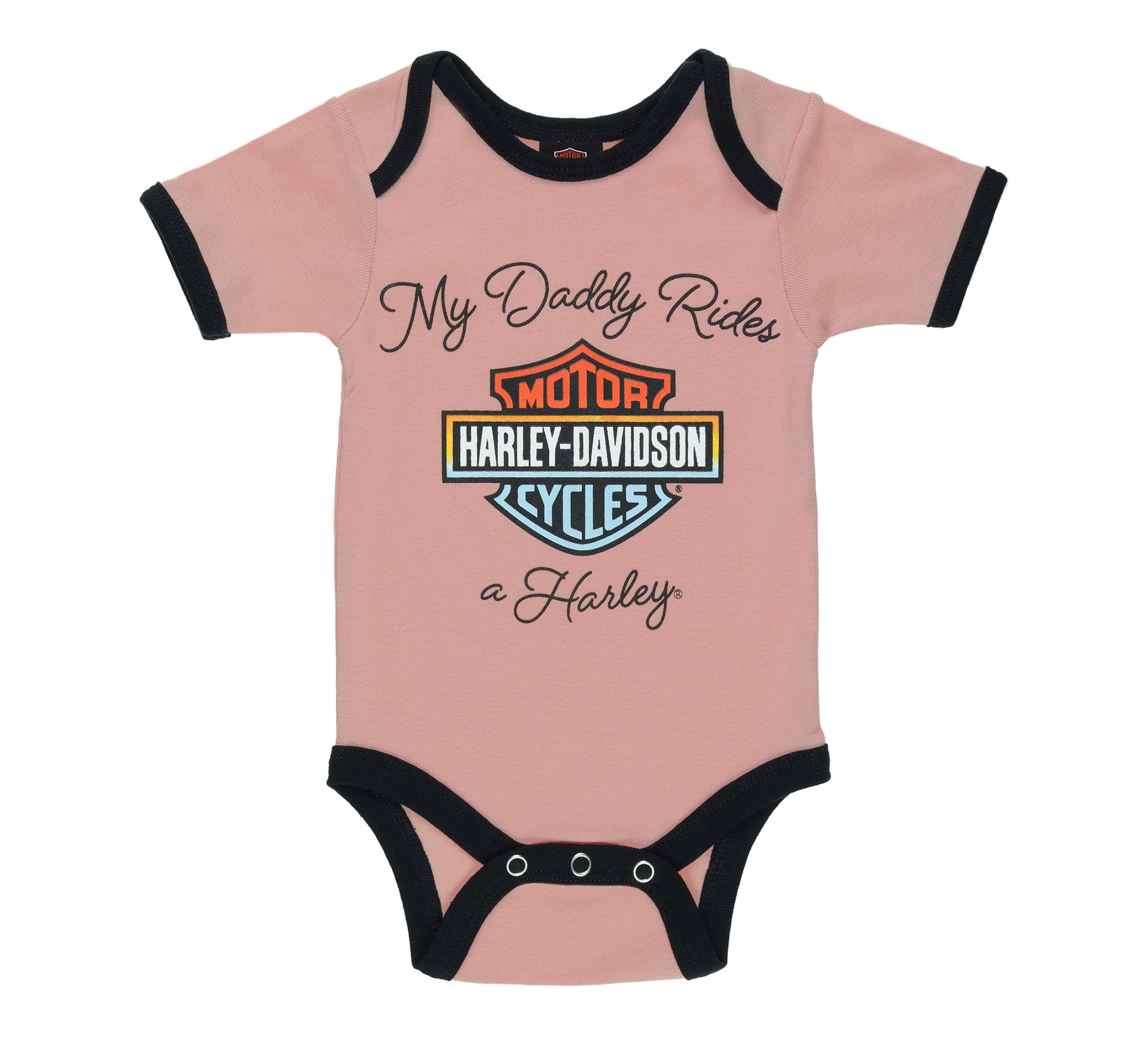 Toddler Girls Daddy Rides a Harley Rib Bodysuit 2 Pack
