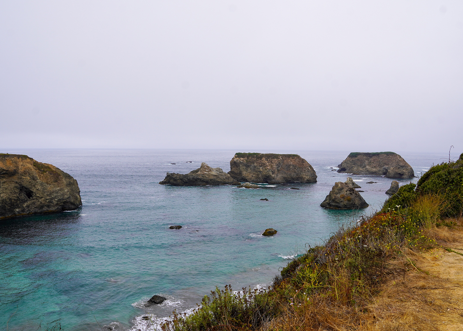 The Pacific Ocean on the California coast seen from Highway 101.