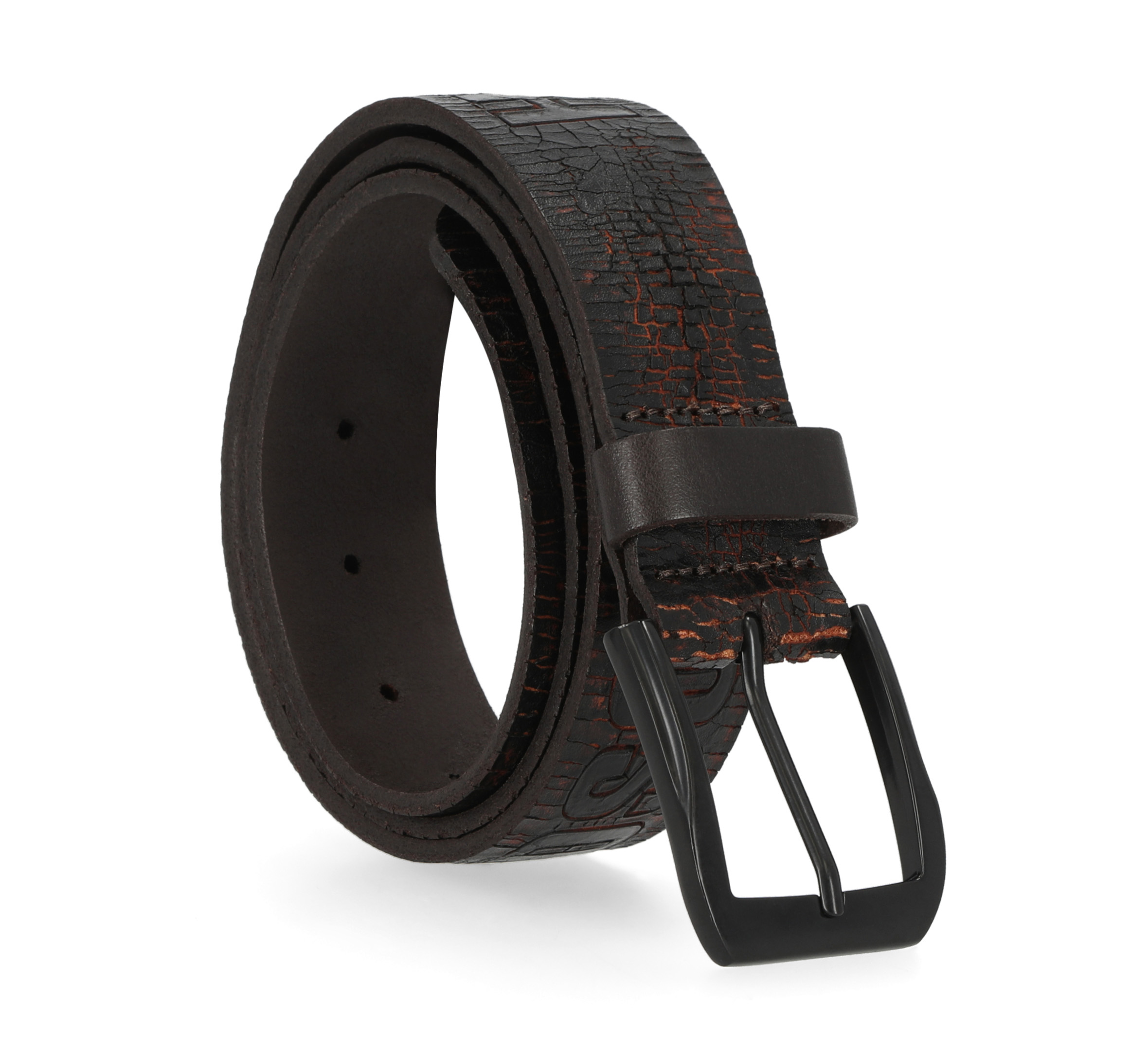 Ceinture Harley-Davidson à motif terre craquelée en relief pour hommes