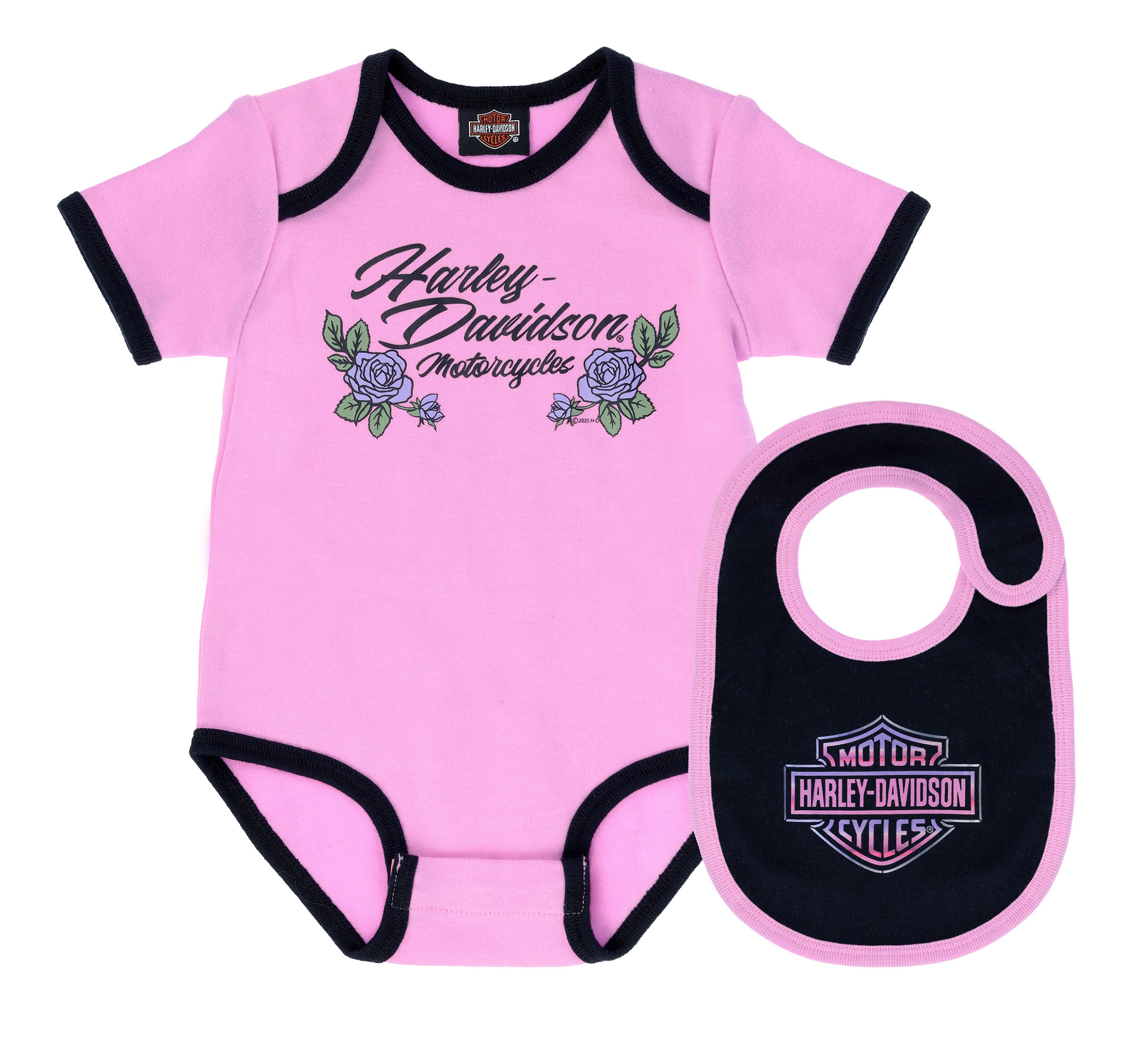 Infant Girls Rib Bodysuit & Bib Set