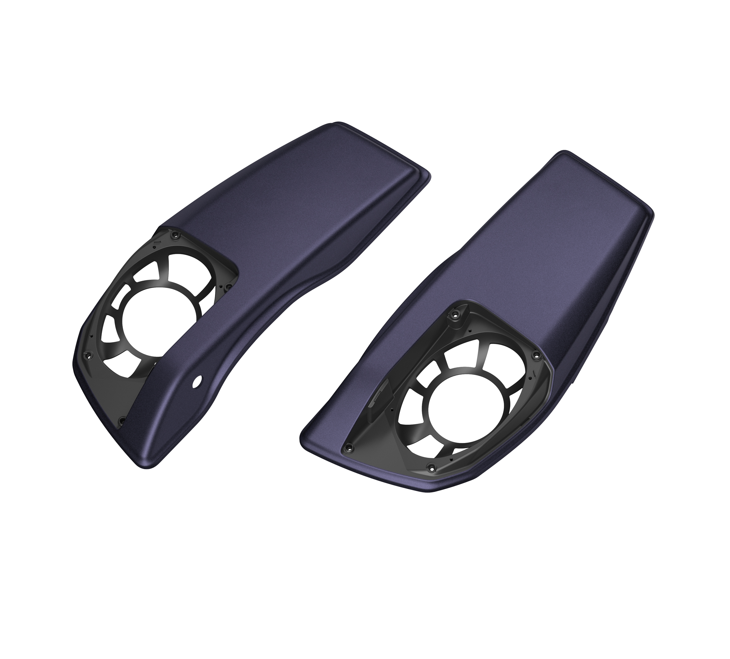 Color Matched Saddlebag Speaker Lids - Purple Abyss Denim