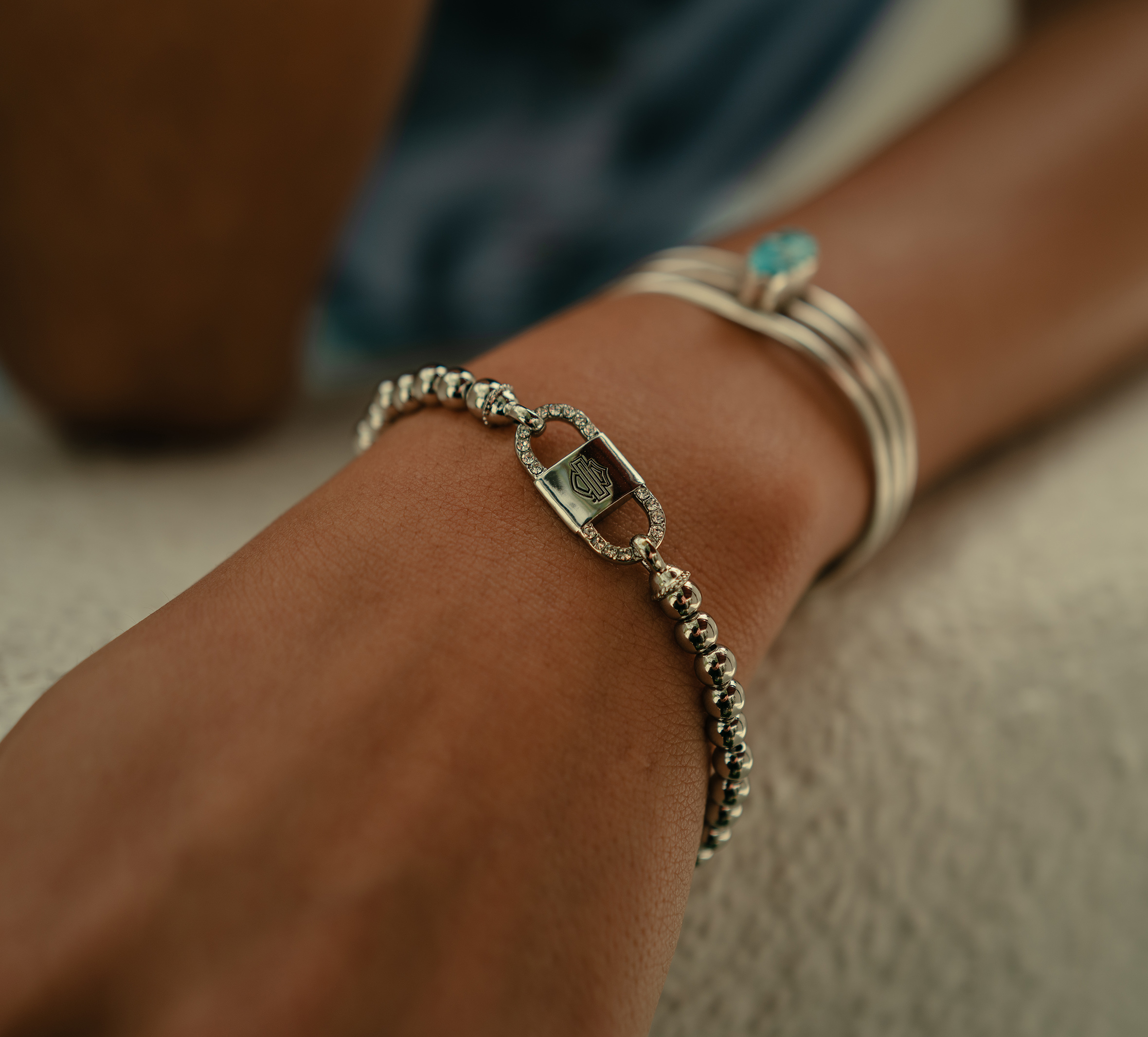 WOMEN'S Bar & Shield PAVE LINK STRETCH BRACELET | Harley-Davidson USA