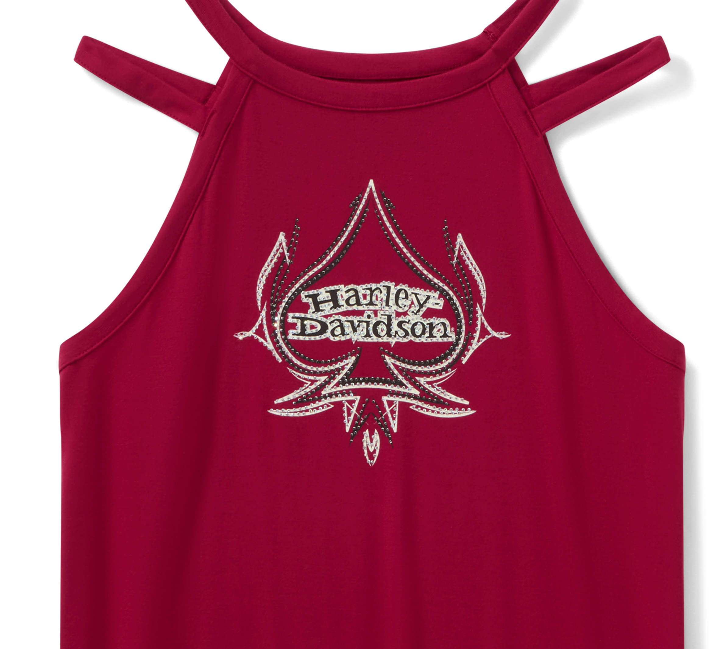 Women's Bling Spades Strappy High Neck Tank