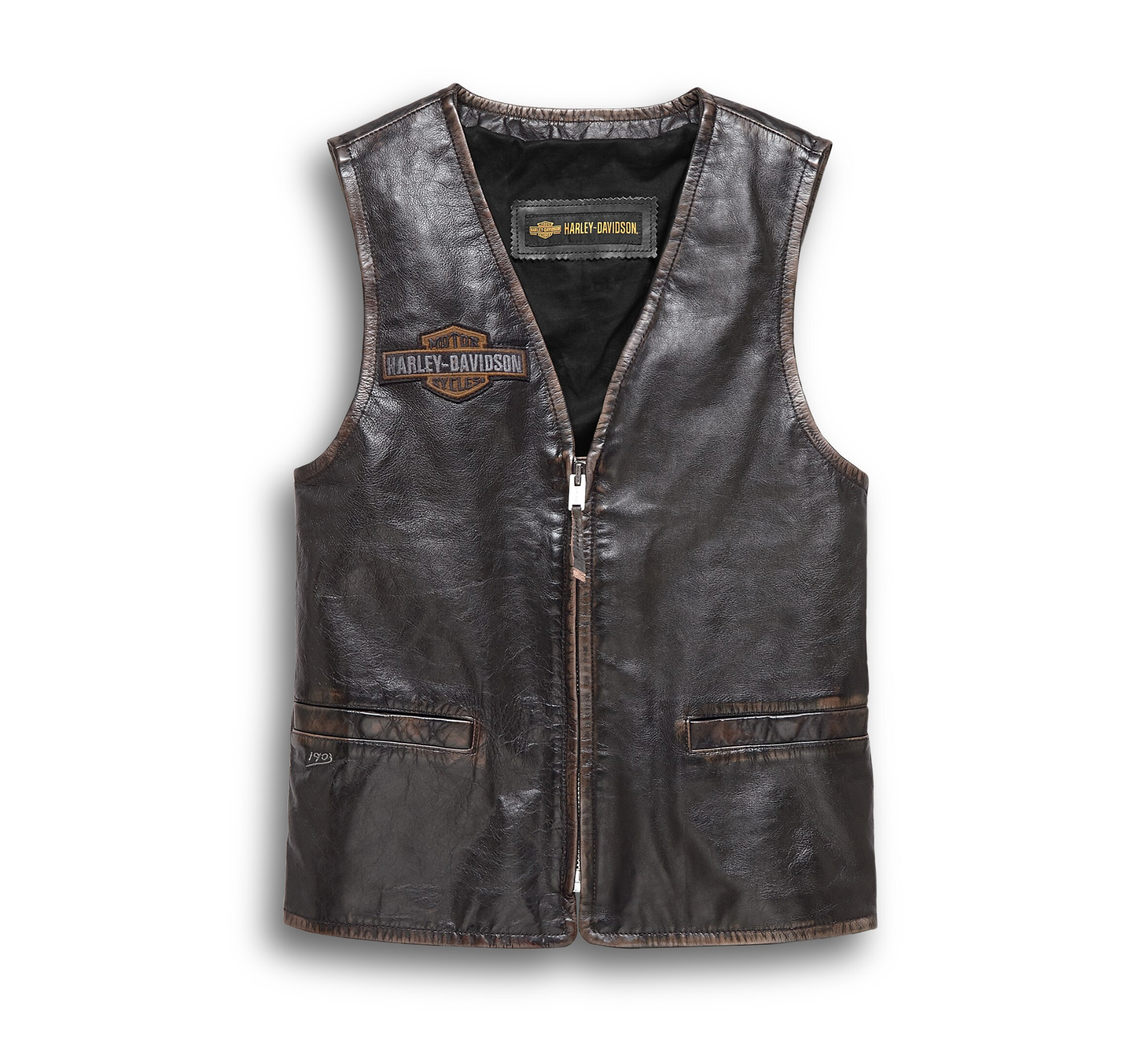 Men's Eagle Distressed Leather Vest