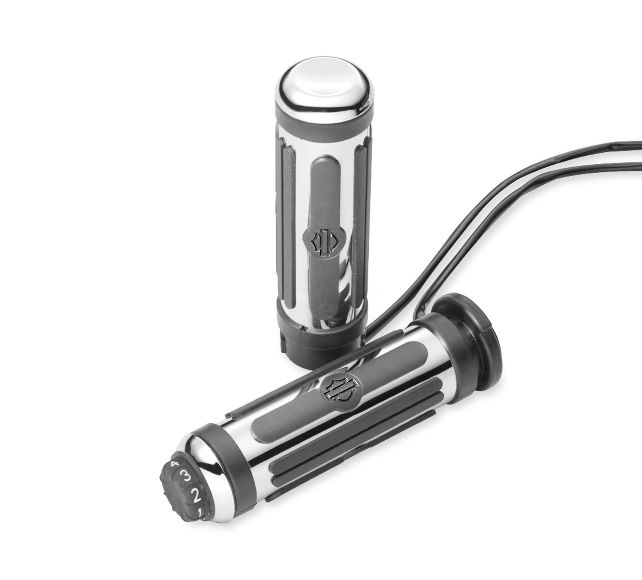 Chrome and Rubber Small Heated Hand Grips