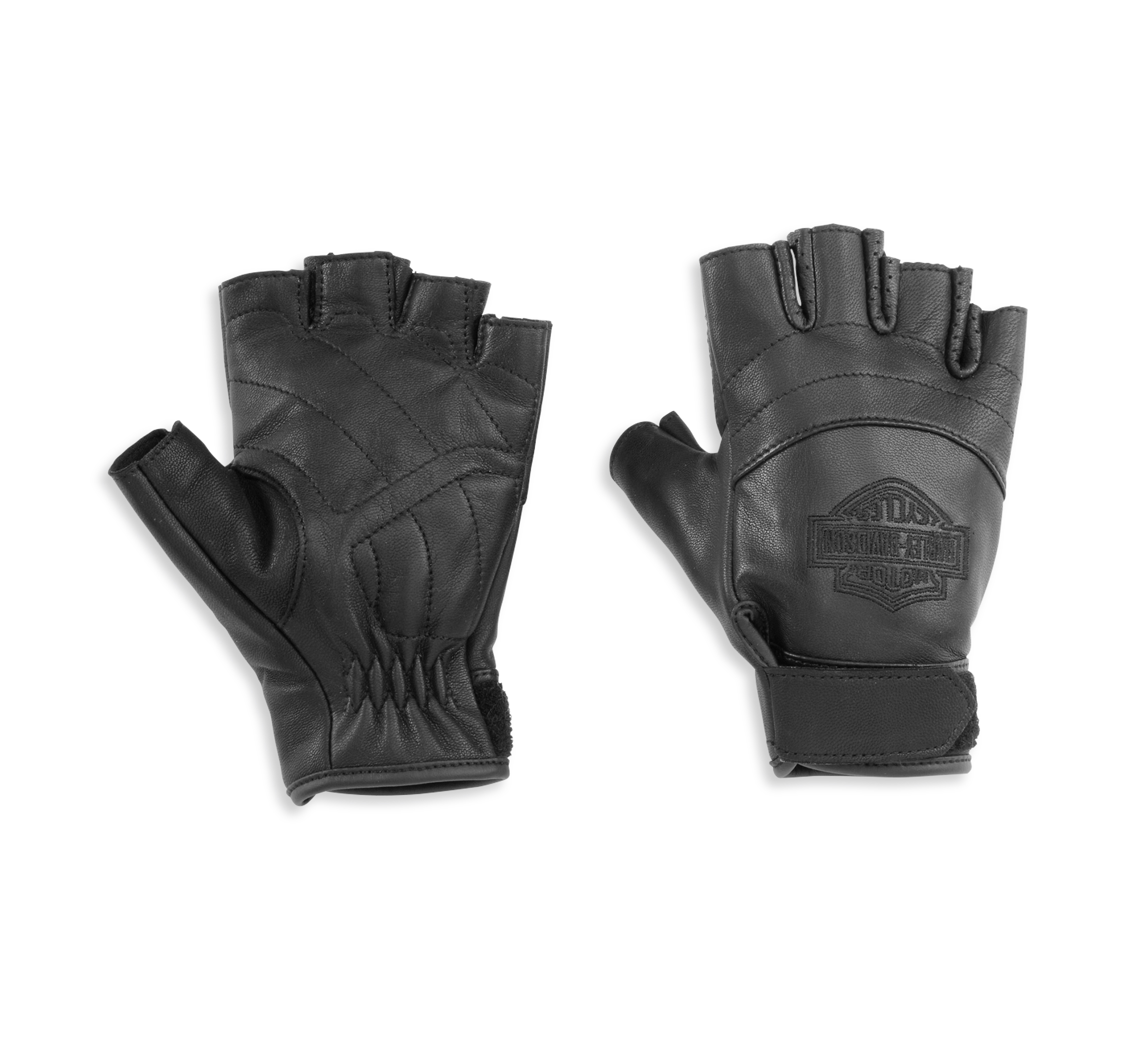 Women's Bar & Shield Fingerless Leather Glove