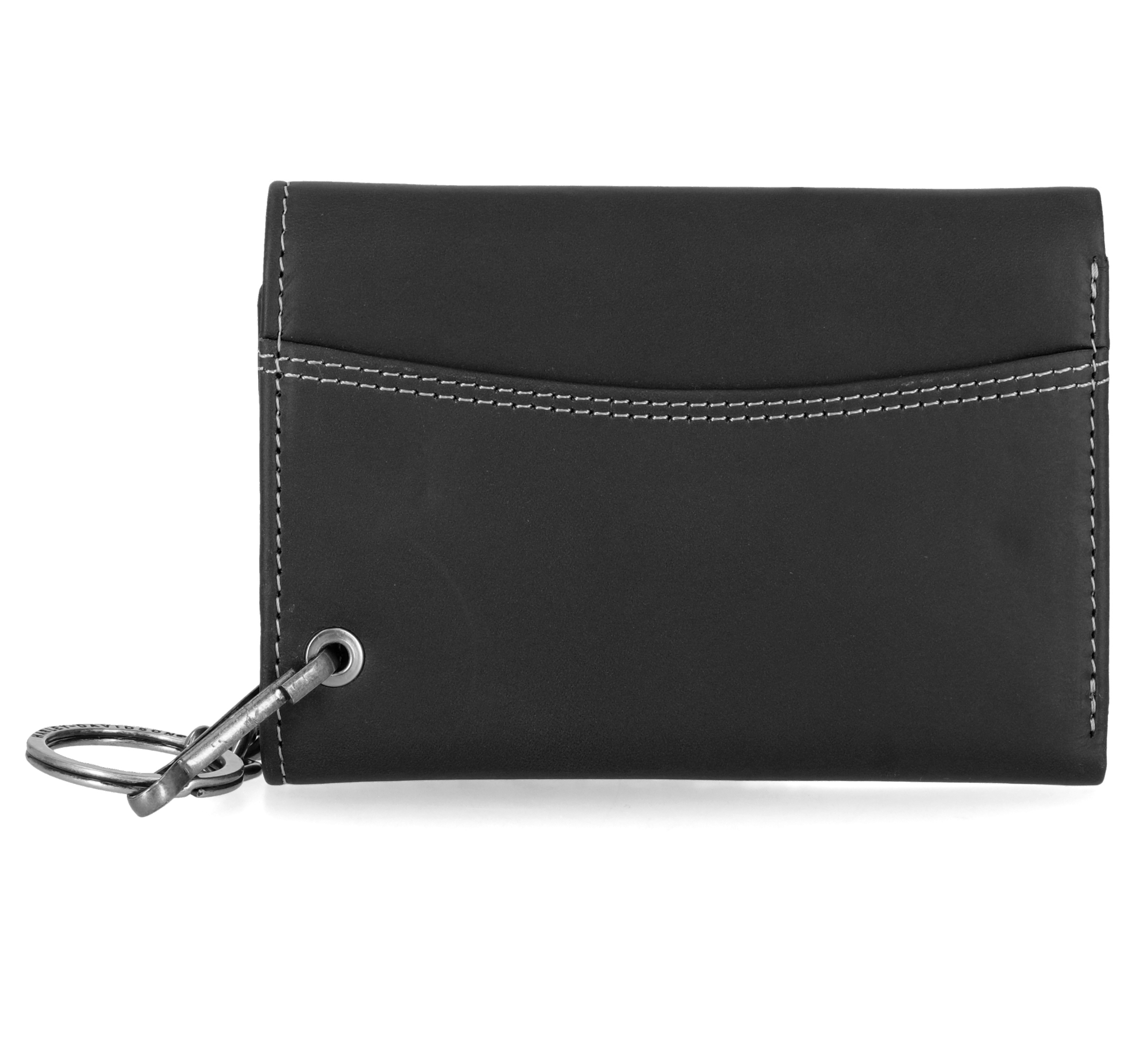 Traditional Bar & Shield Embossed Medium Trifold wallet with Chain