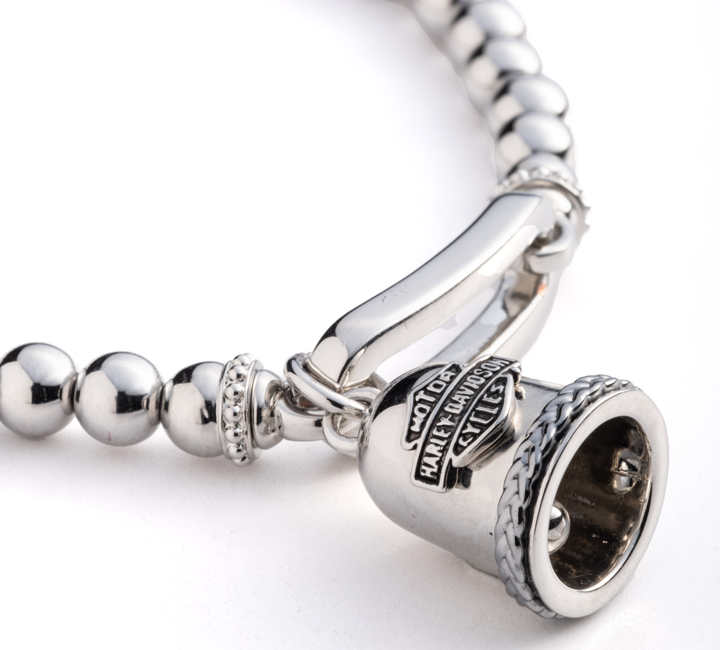 Women's Braided Mini Ride Bell Charm Stretch Bracelet