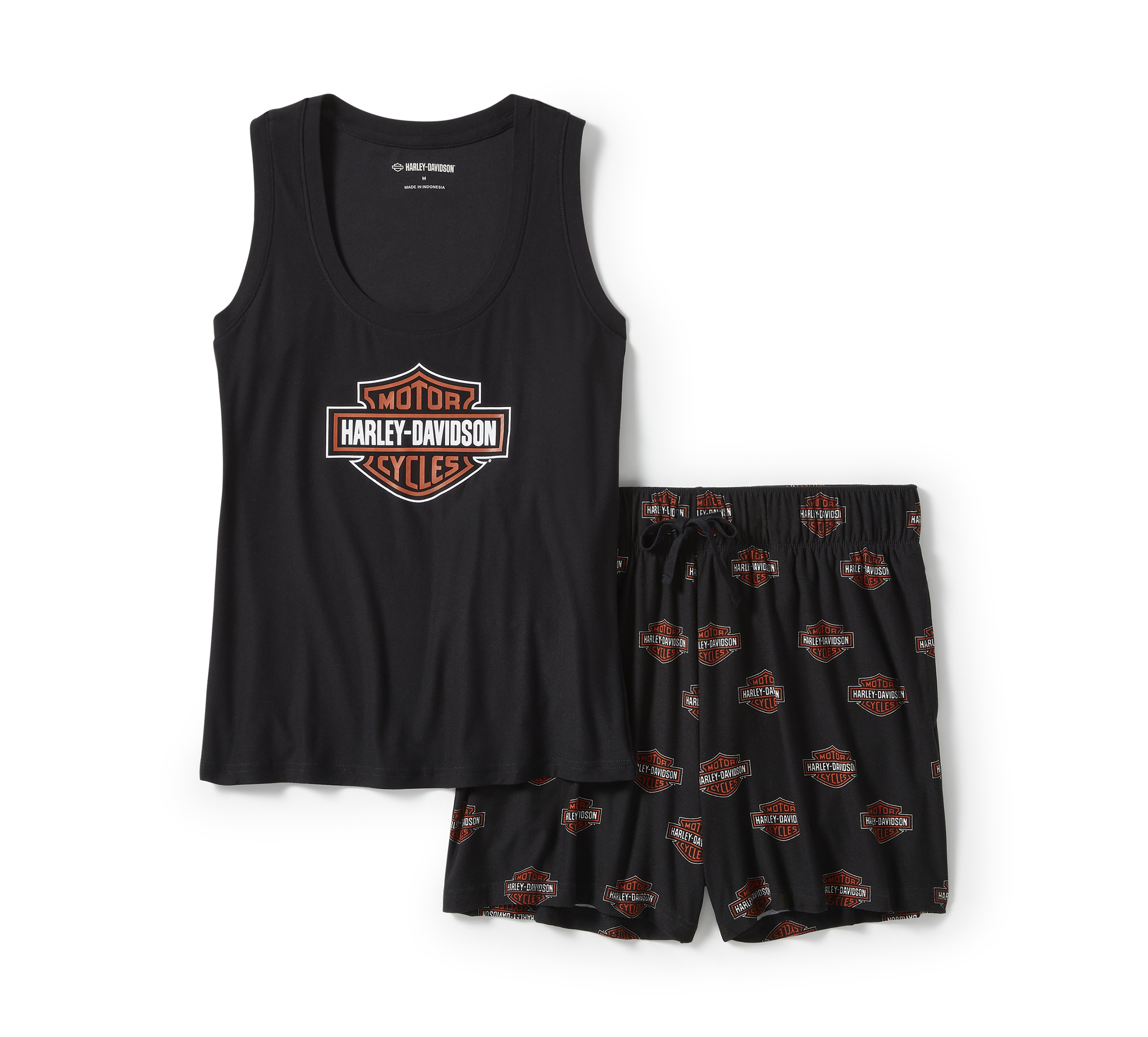 Women's Bar & Shield Print Pajama Short Set