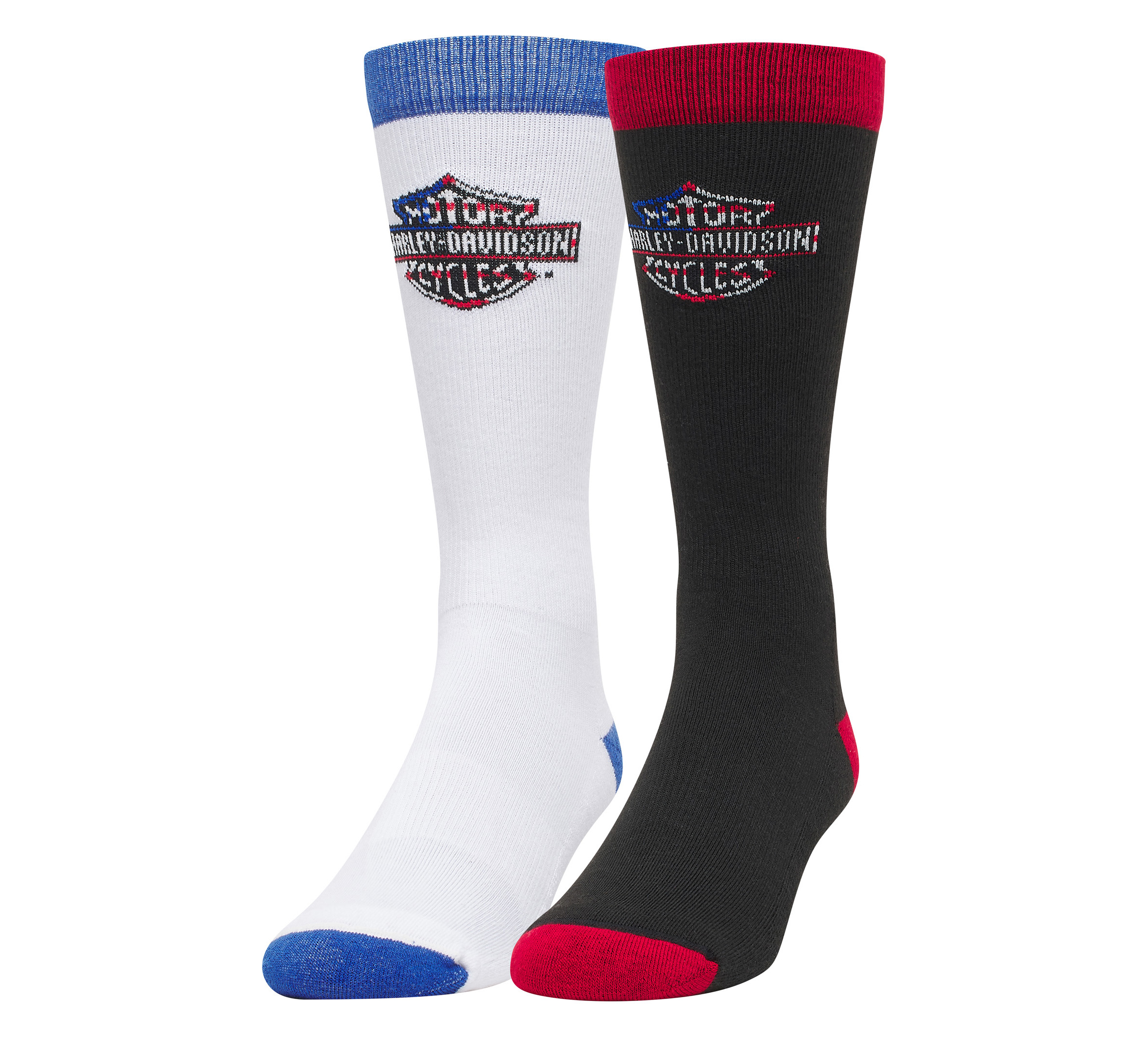 H-D 2 Pack Stars and Stripes Crew Socks