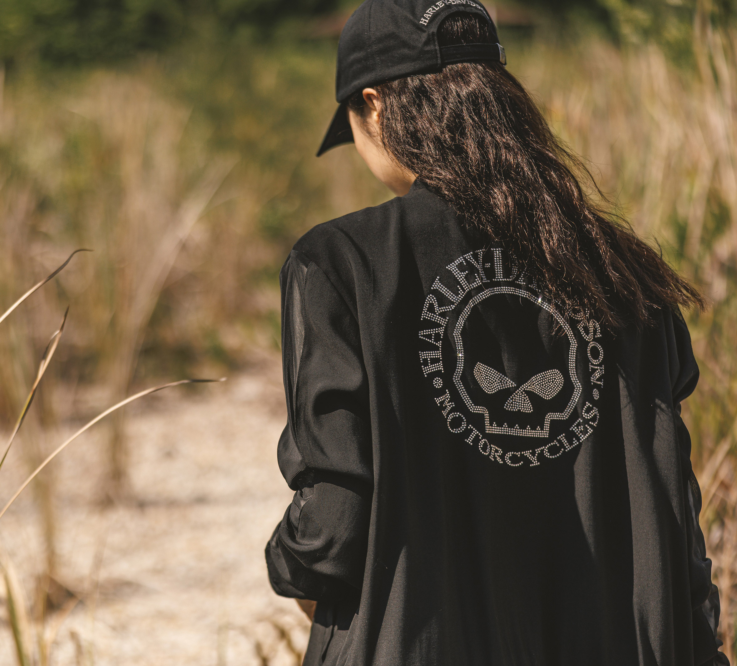 Willie G Skull Bling Bomber para mujer