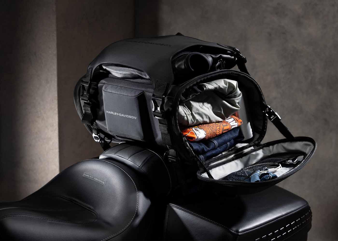 packed backrest luggage