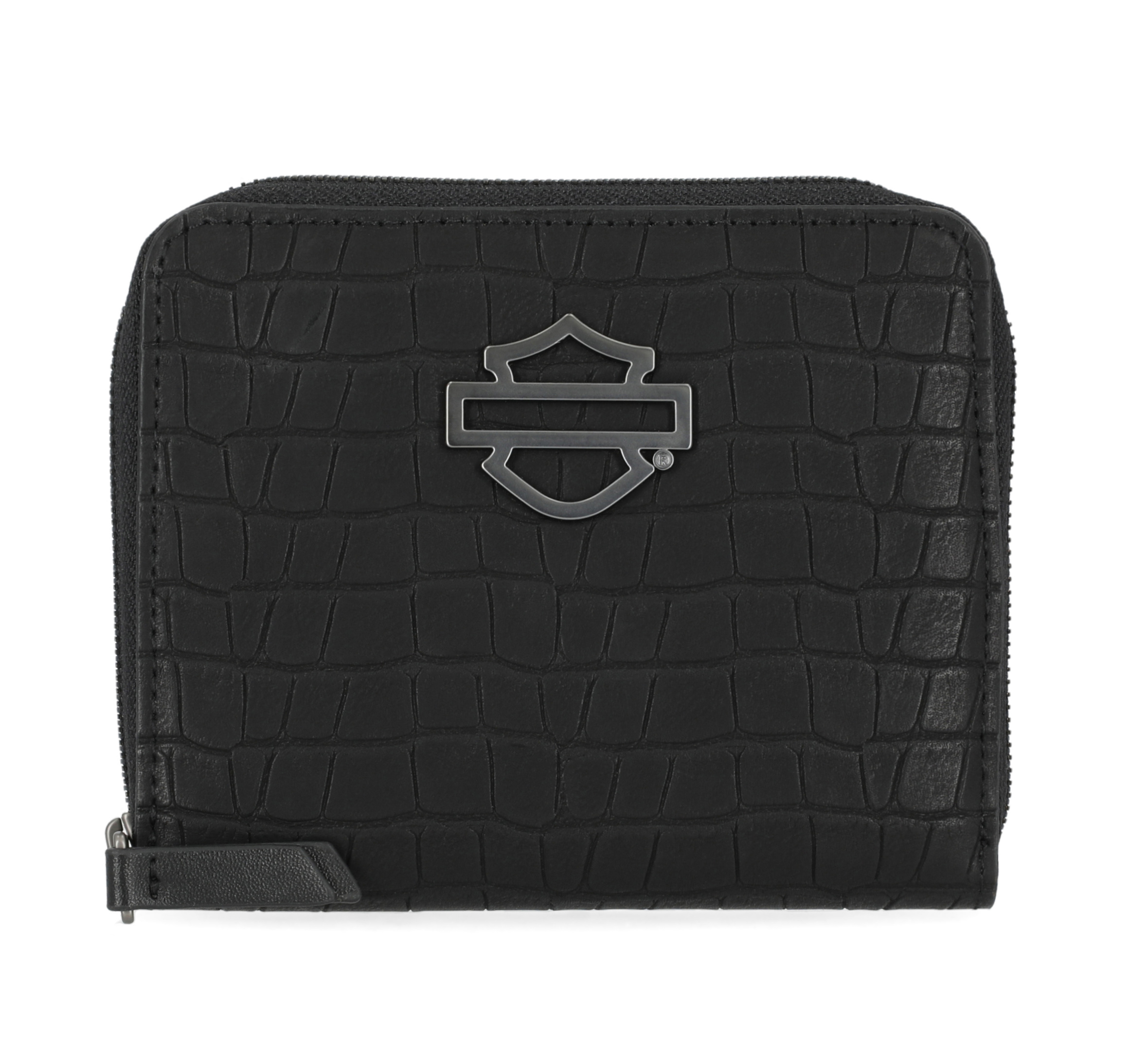 Croco Bar & Shield Small Zip Around