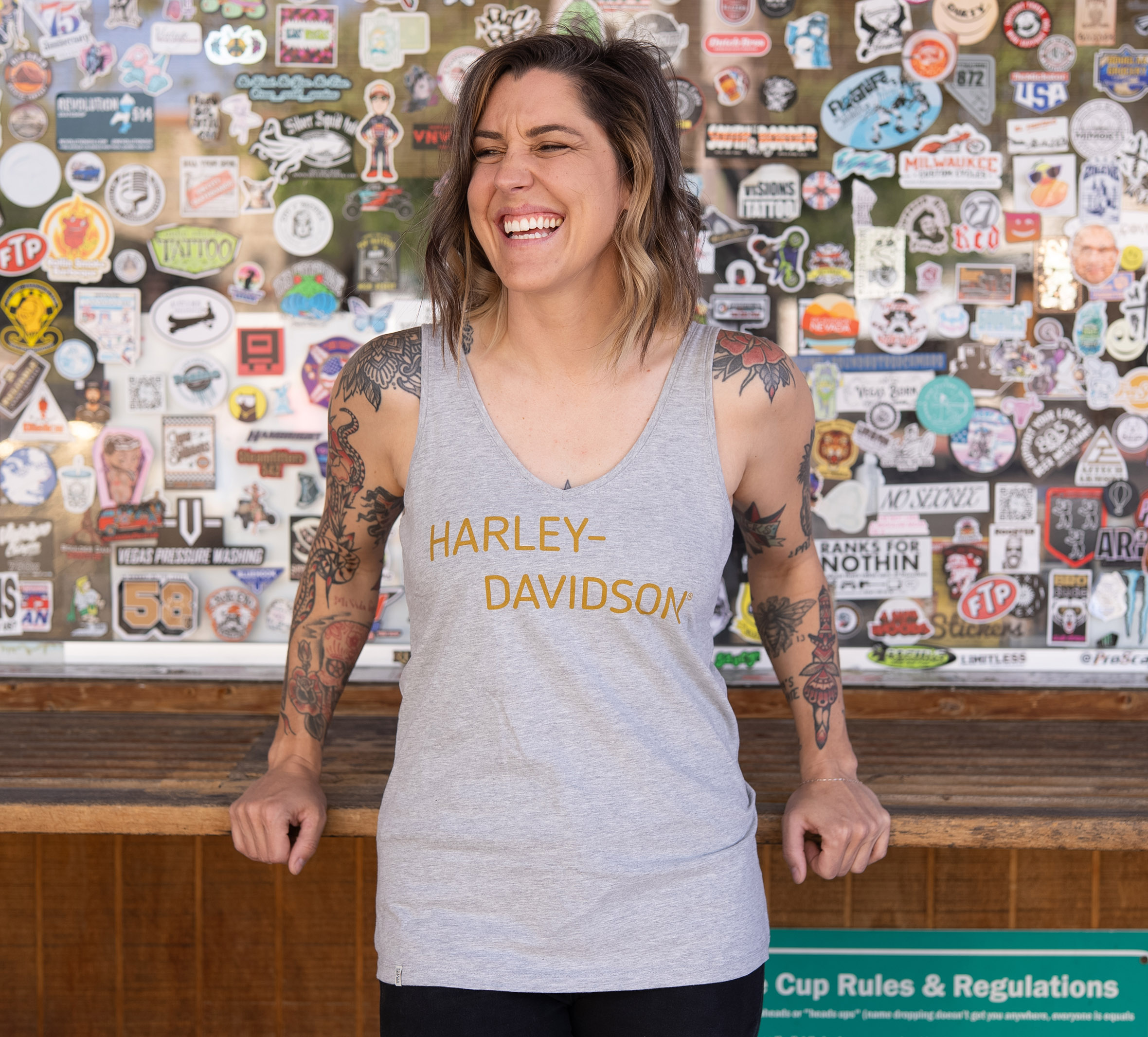 Women's Harley-Davidson Font V-Neck Tank Top