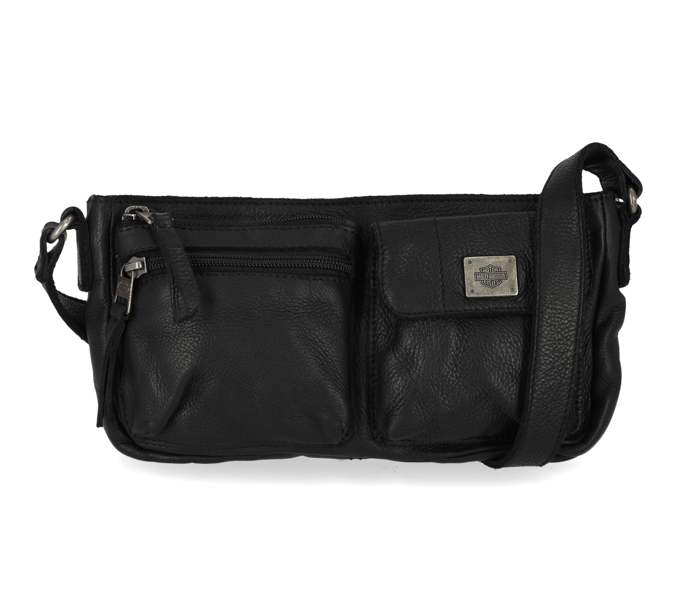 Womens Washed Leather Shoulder Bag