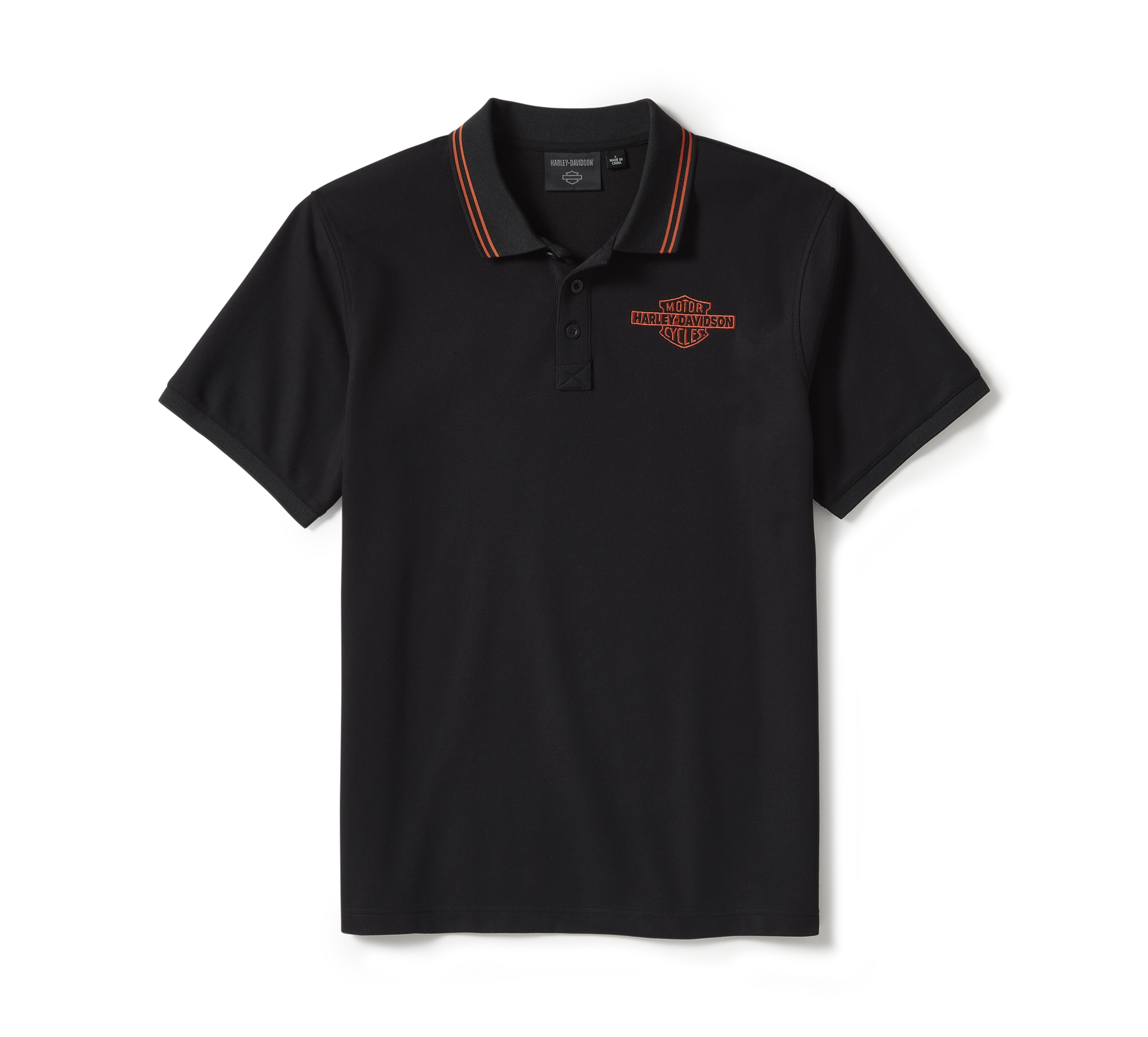 Men's Bar & Shield Solid Pique Polo