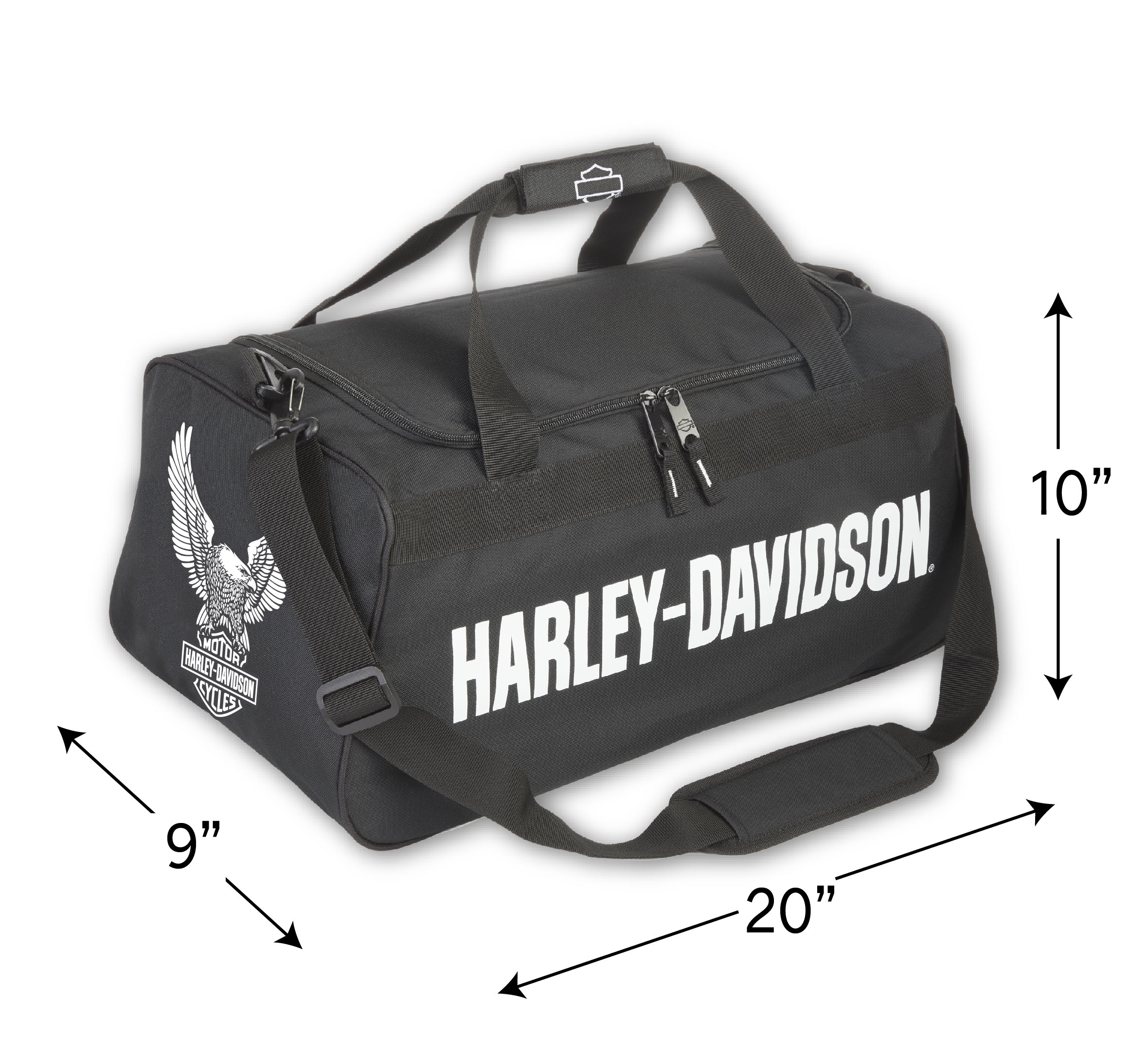 Eagle Logo Duffel in Black/White