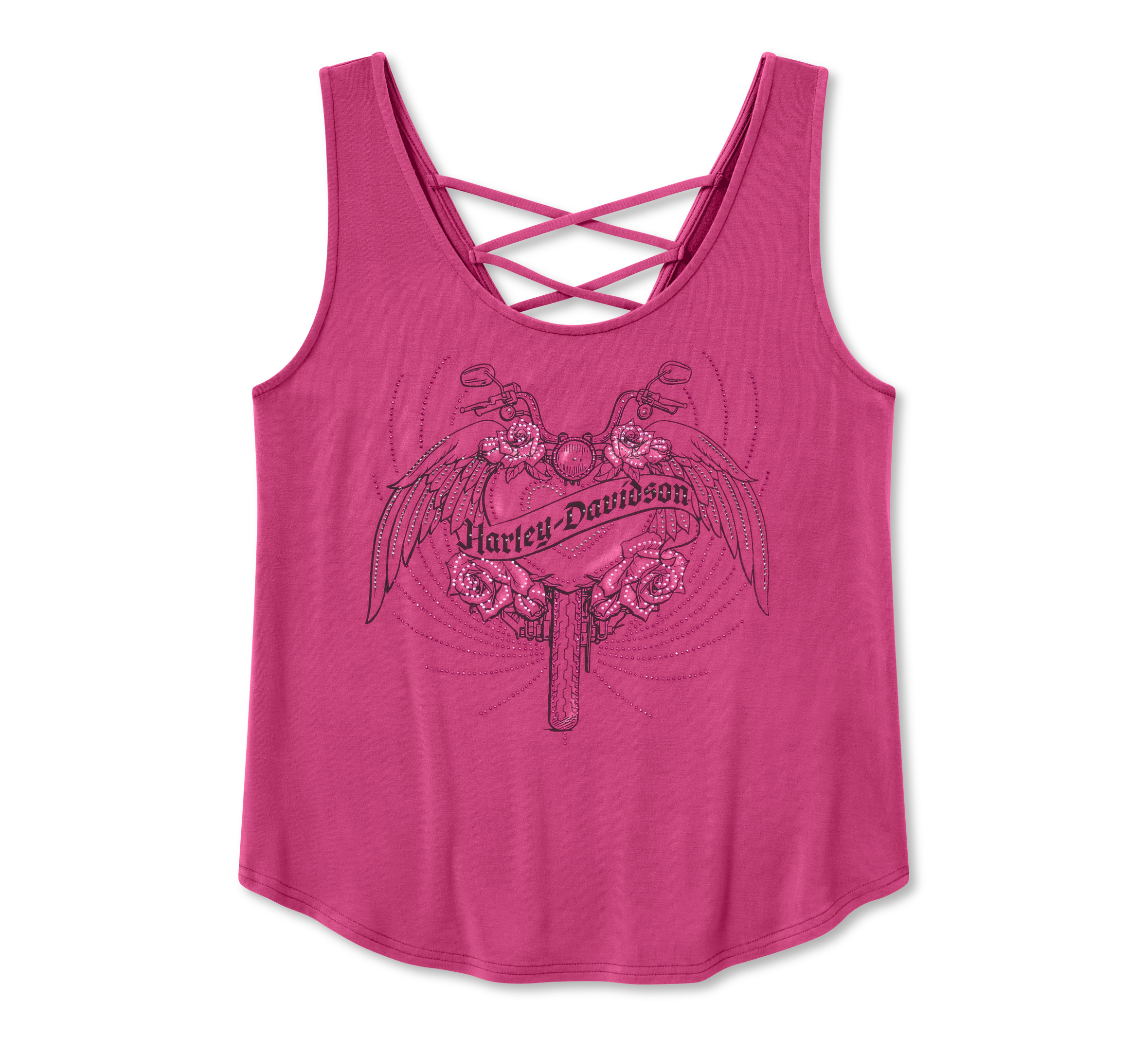 ハーレーダビットソン　　MADE IN　USA　レディース Women's Bling Just Ride Laced Back Tank | Harley-Davidson USA