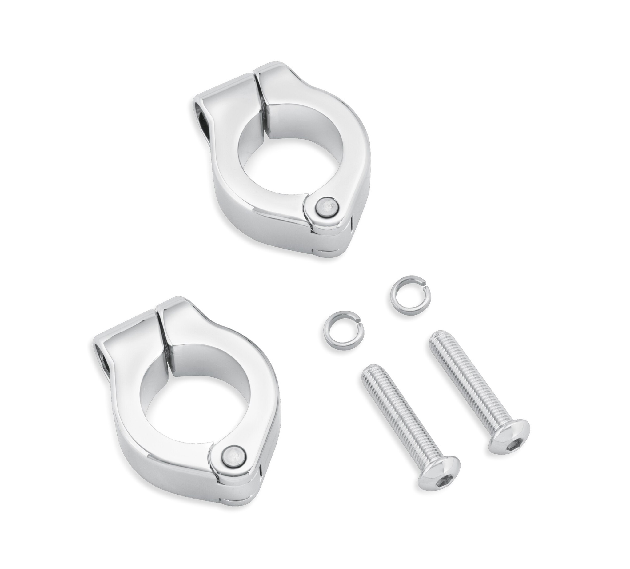 LED Fog Lamp Engine Guard Clamp Kit - Chrome