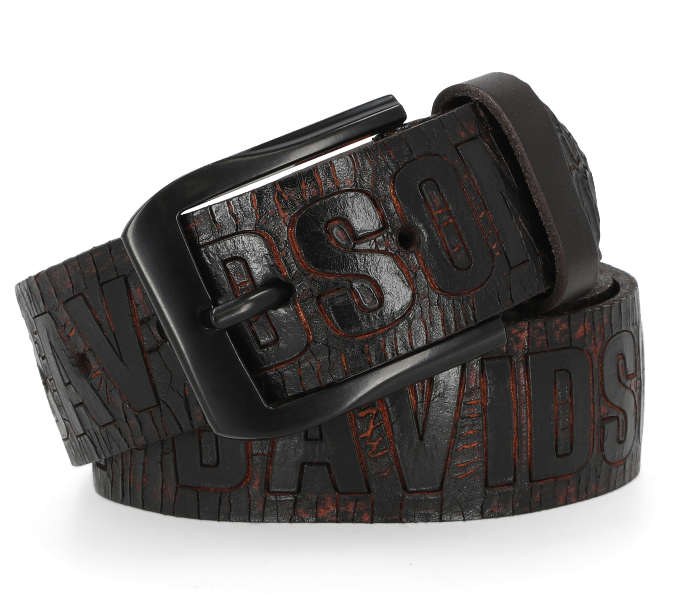 Ceinture Harley-Davidson à motif terre craquelée en relief pour hommes