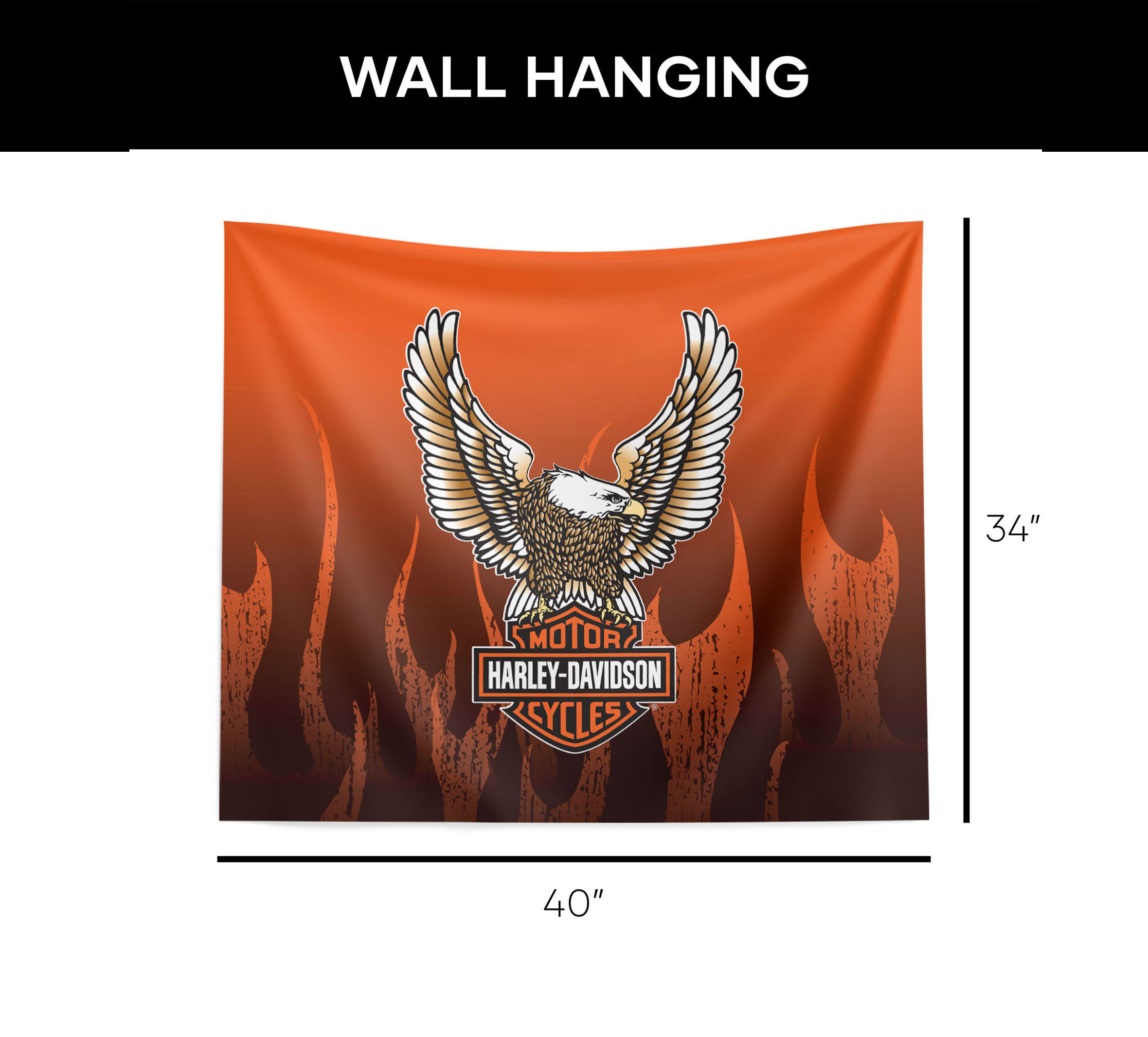40x34 Flying Flames Wall Hanging | Harley-Davidson CA
